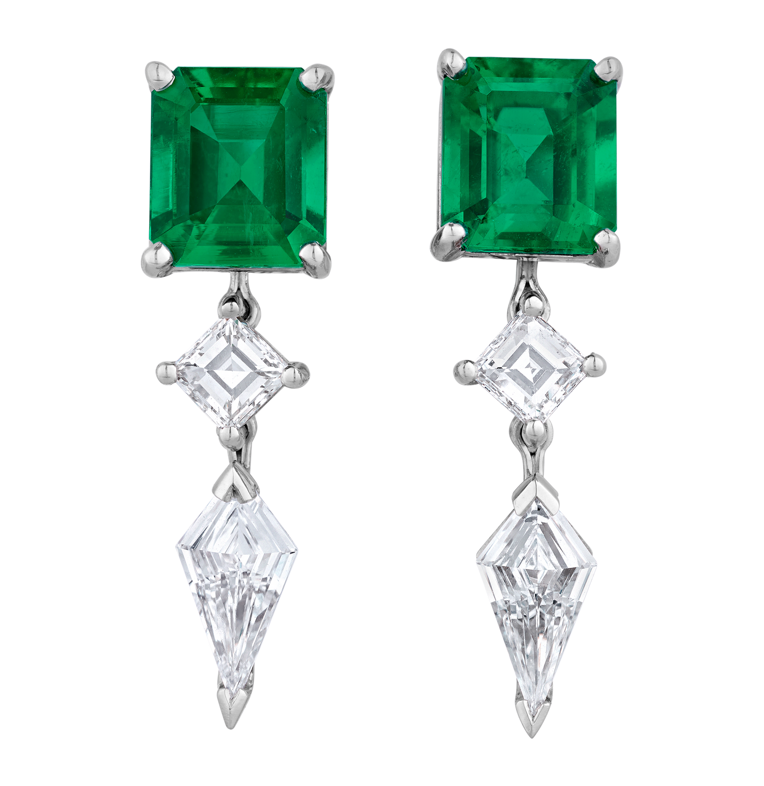 Oscar Heyman Colombian Emerald Earrings, 2.61 Carats