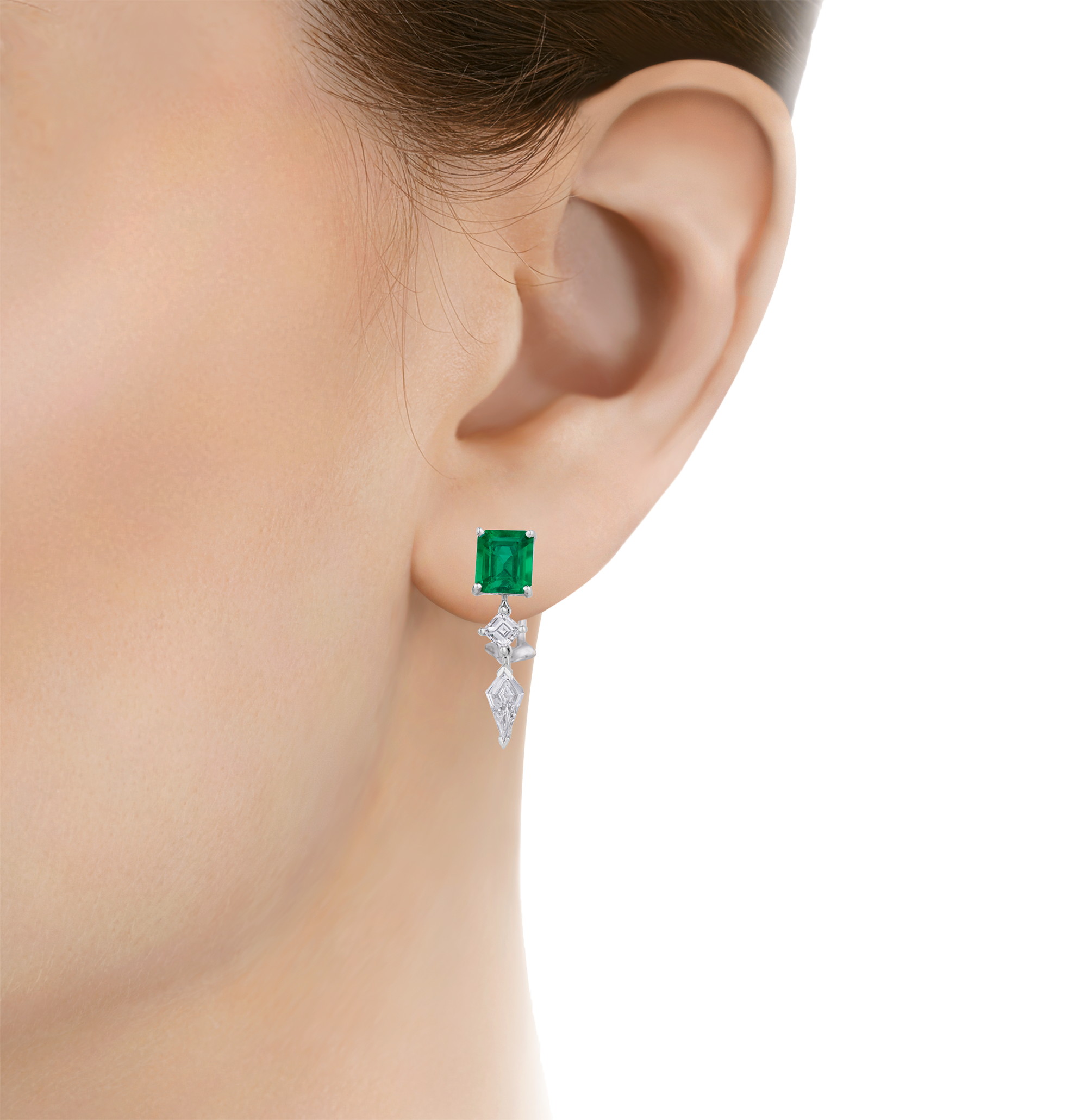Oscar Heyman Colombian Emerald Earrings, 2.61 Carats