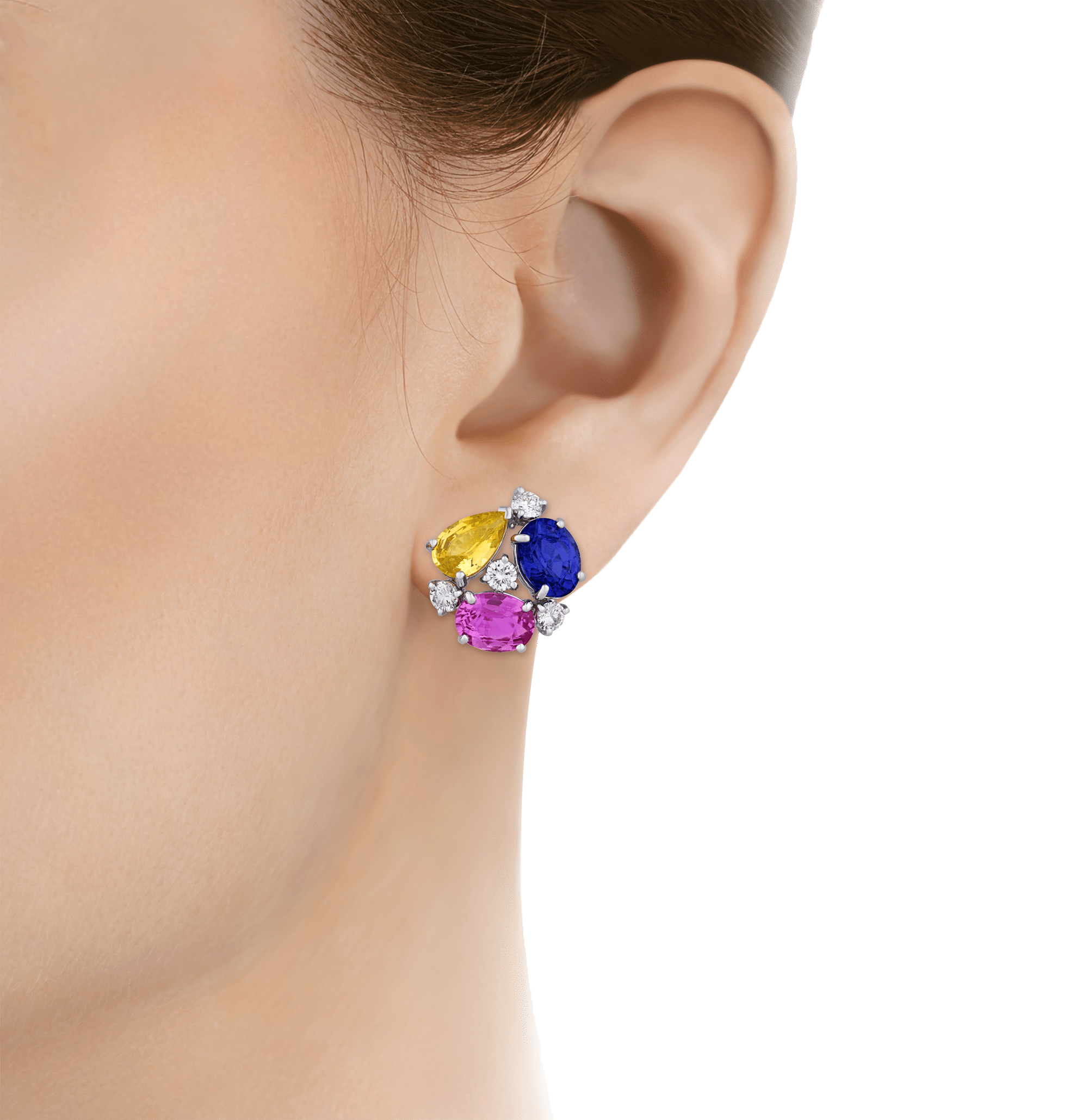 Oscar Heyman Multicolor Sapphire Earrings