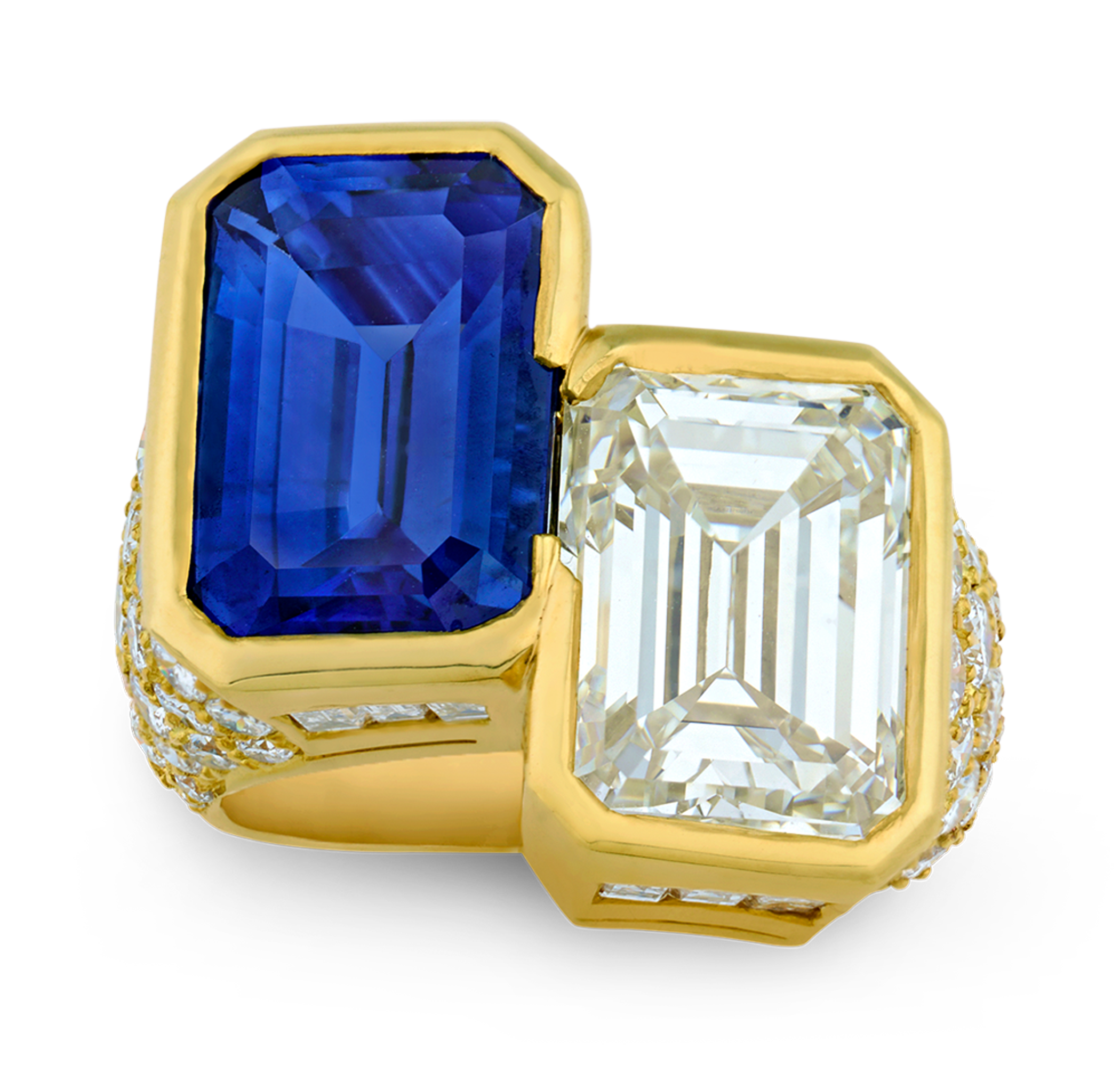 Cartier Monture Ceylon Sapphire and Diamond Ring