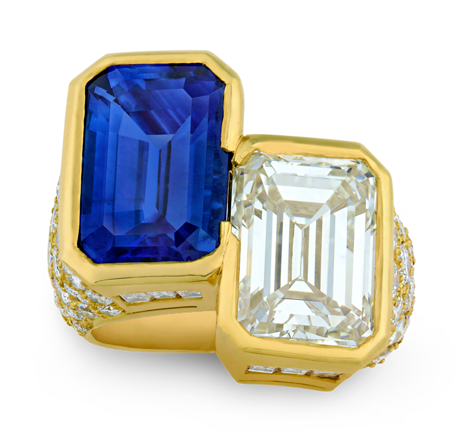 Cartier Monture Ceylon Sapphire and Diamond Ring