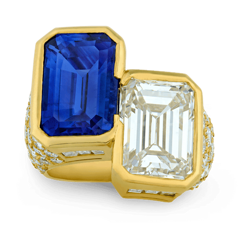 Cartier Monture Ceylon Sapphire and Diamond Ring