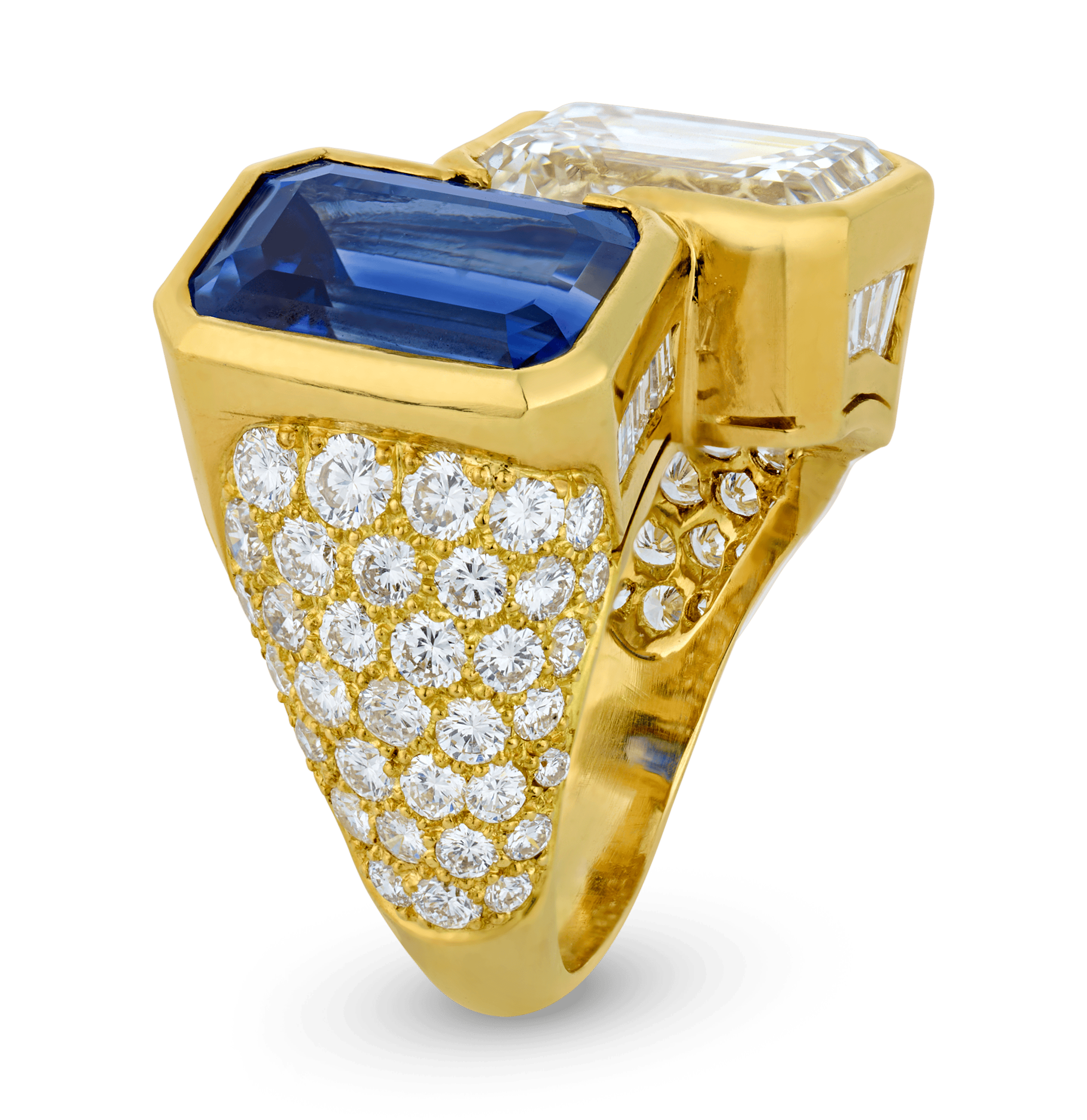 Cartier Monture Ceylon Sapphire and Diamond Ring