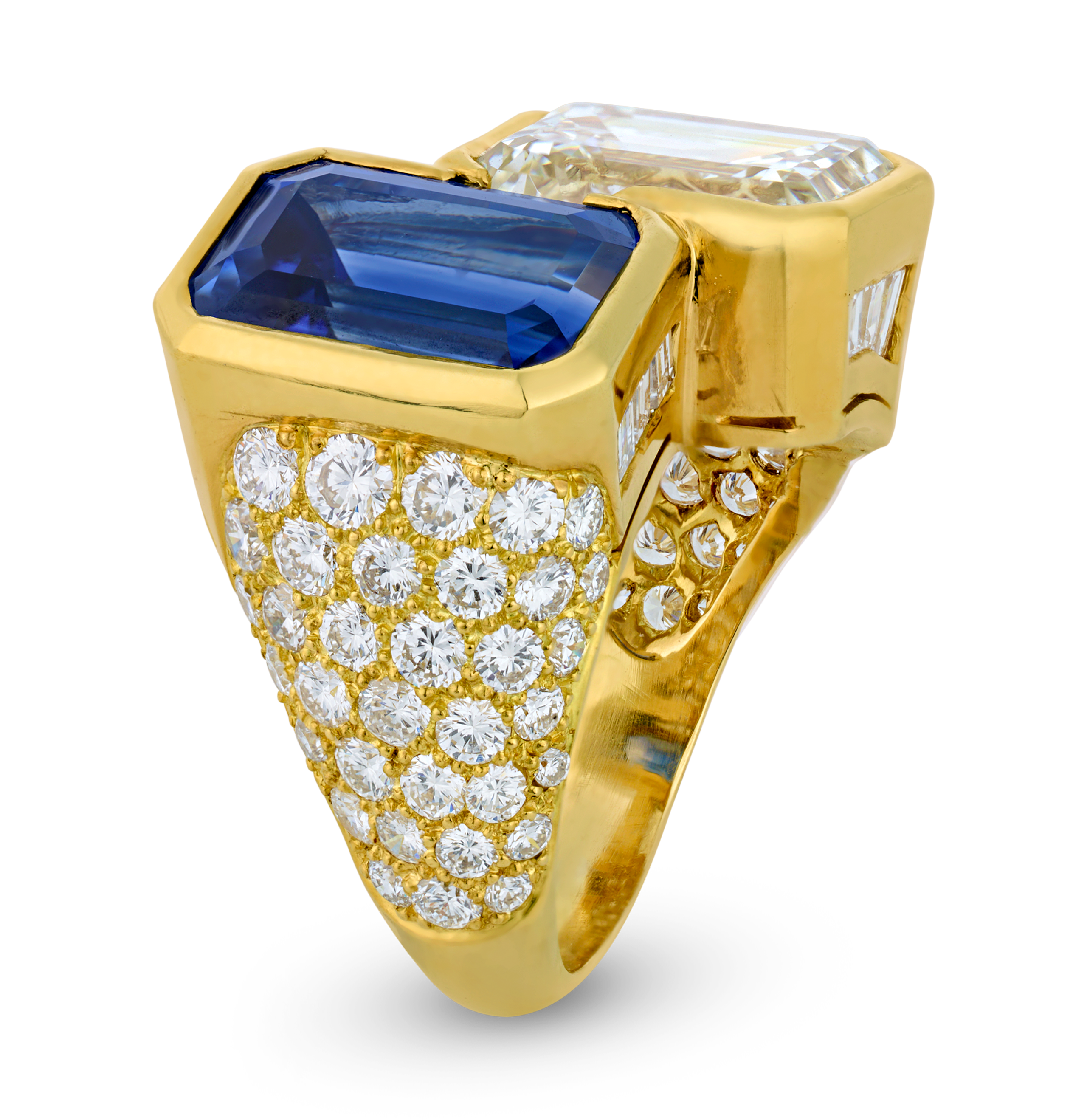 Cartier Monture Ceylon Sapphire and Diamond Ring