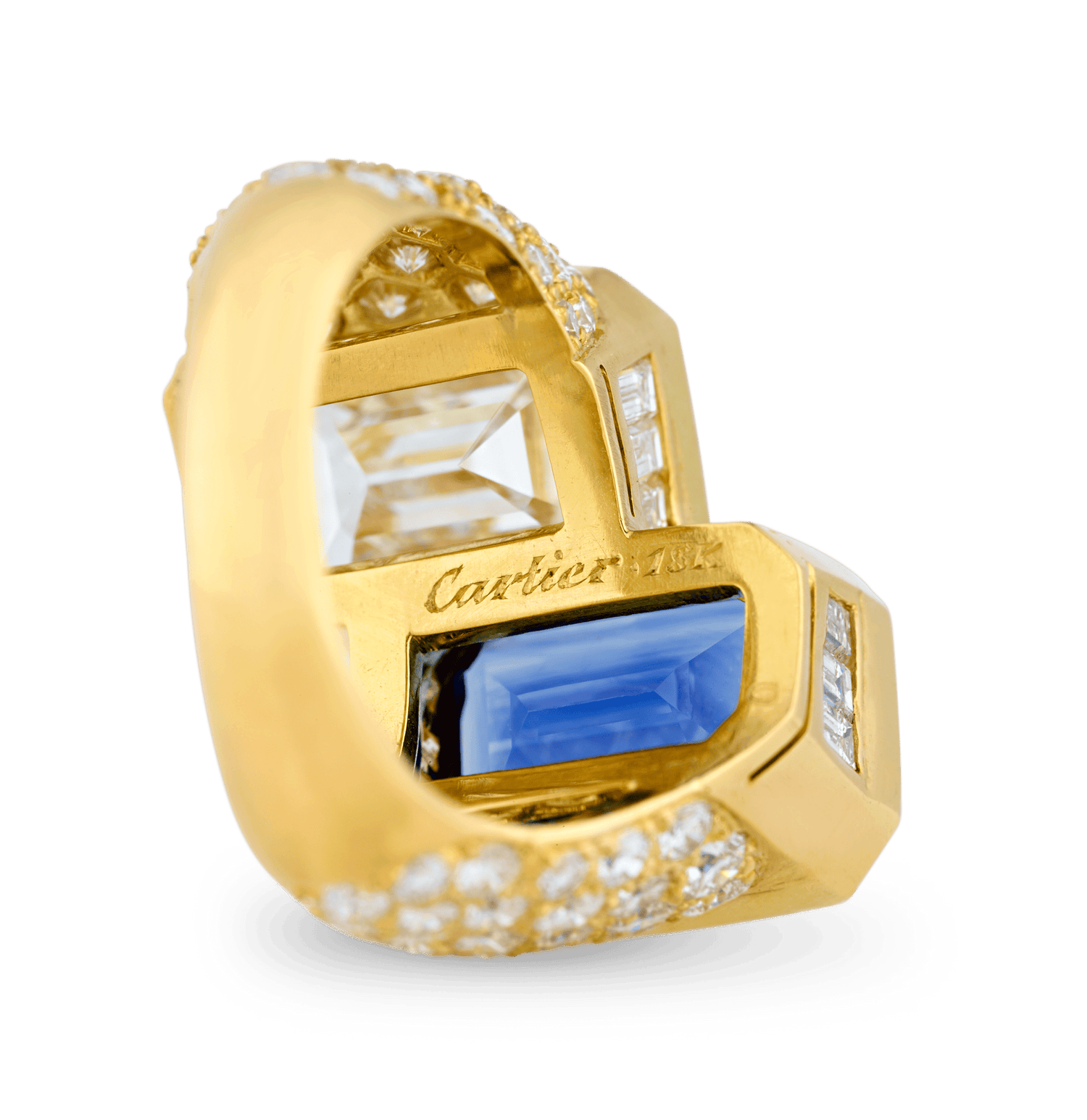 Cartier Monture Ceylon Sapphire and Diamond Ring