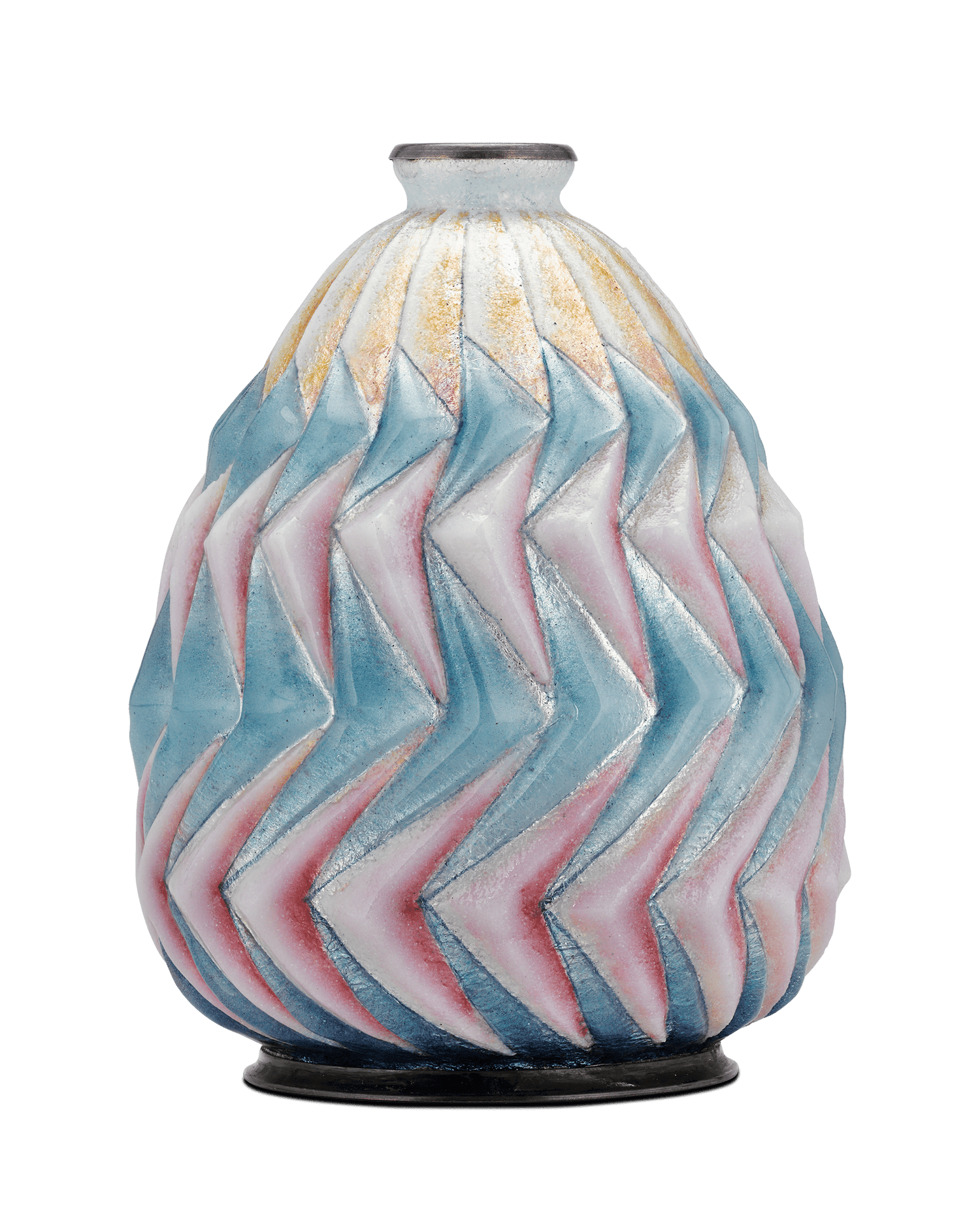 Fan Enamel Vase by Camille Fauré