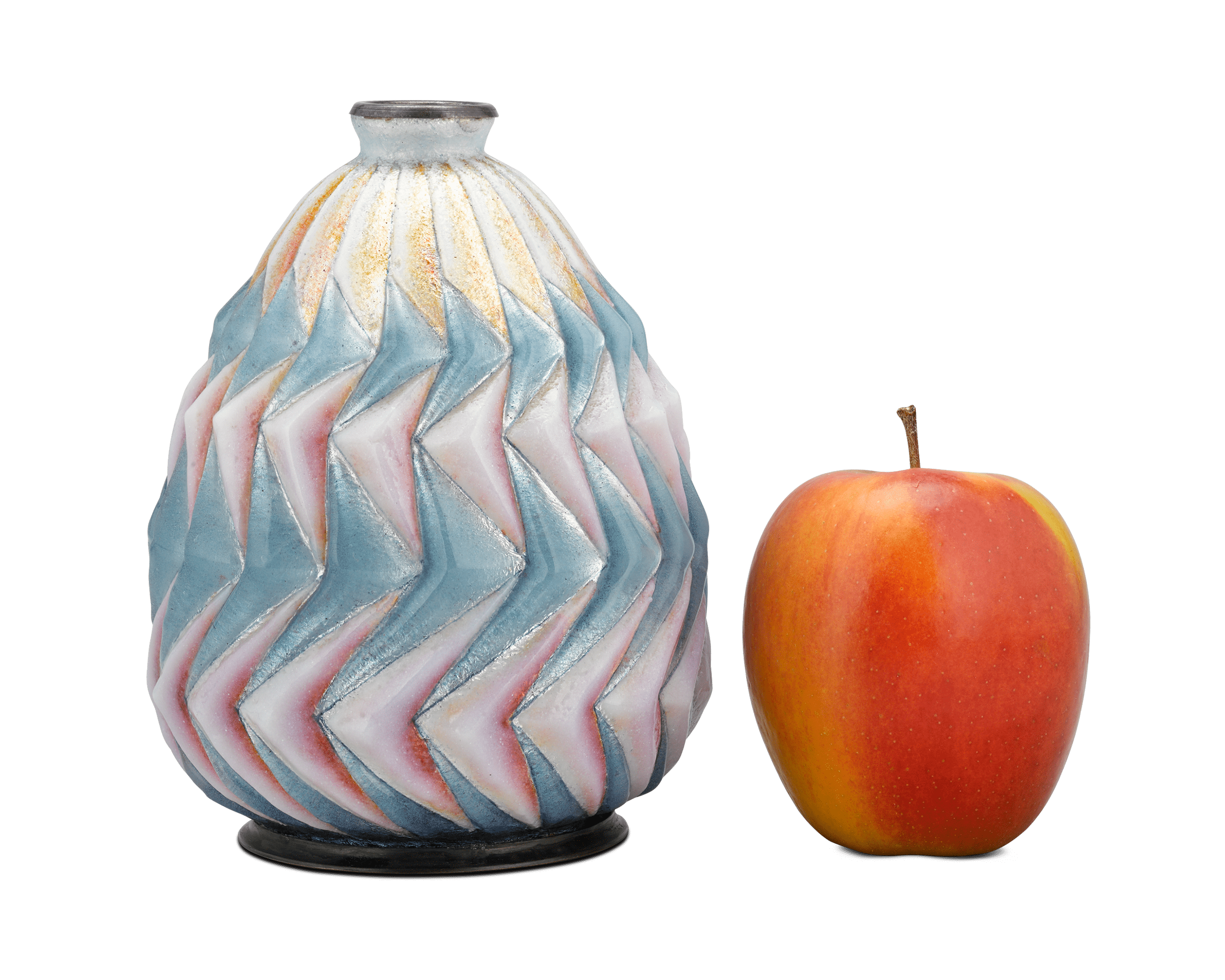 Fan Enamel Vase by Camille Fauré