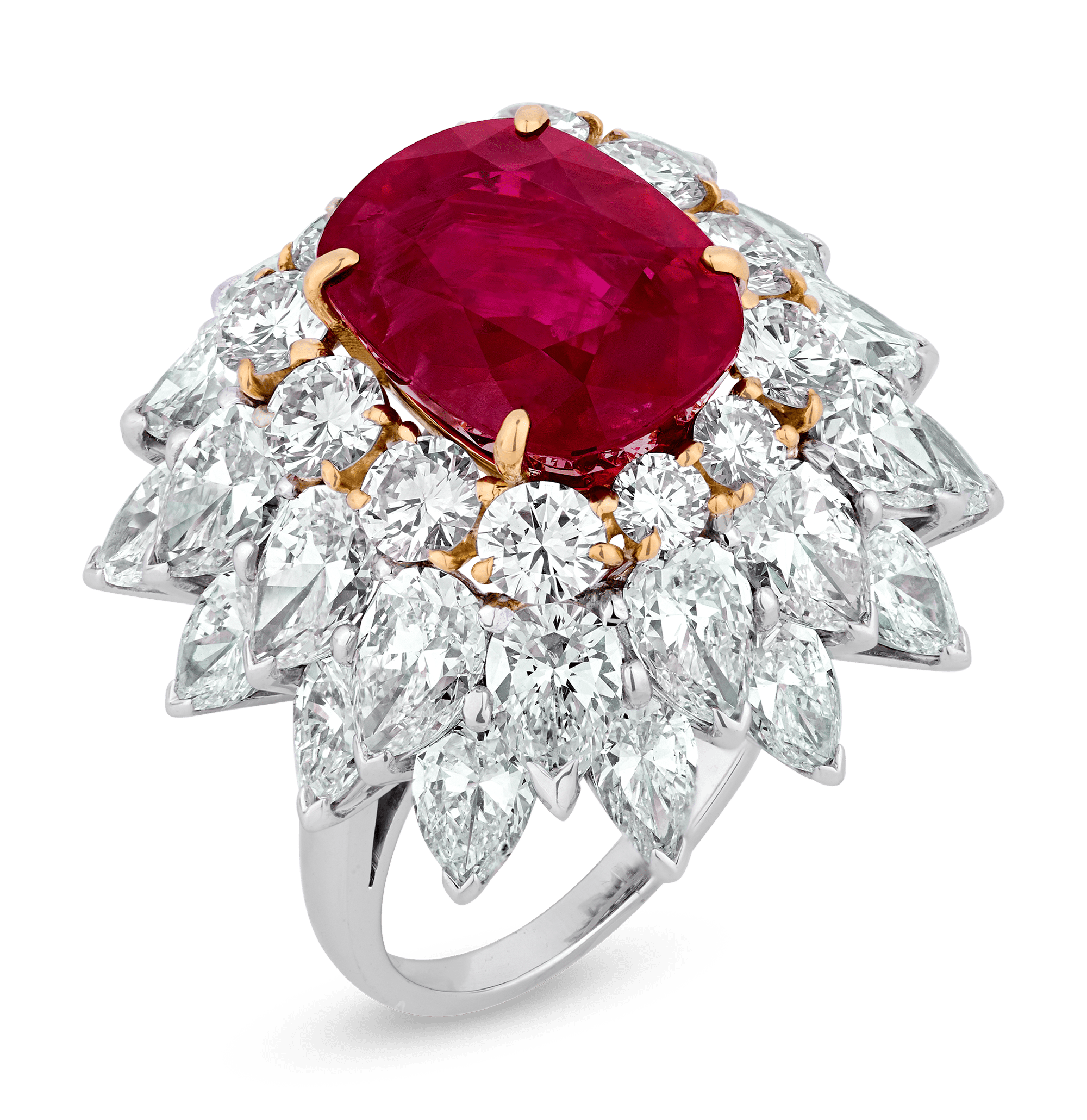 Bulgari Burma Ruby and Diamond Ring, 8.18 Carats