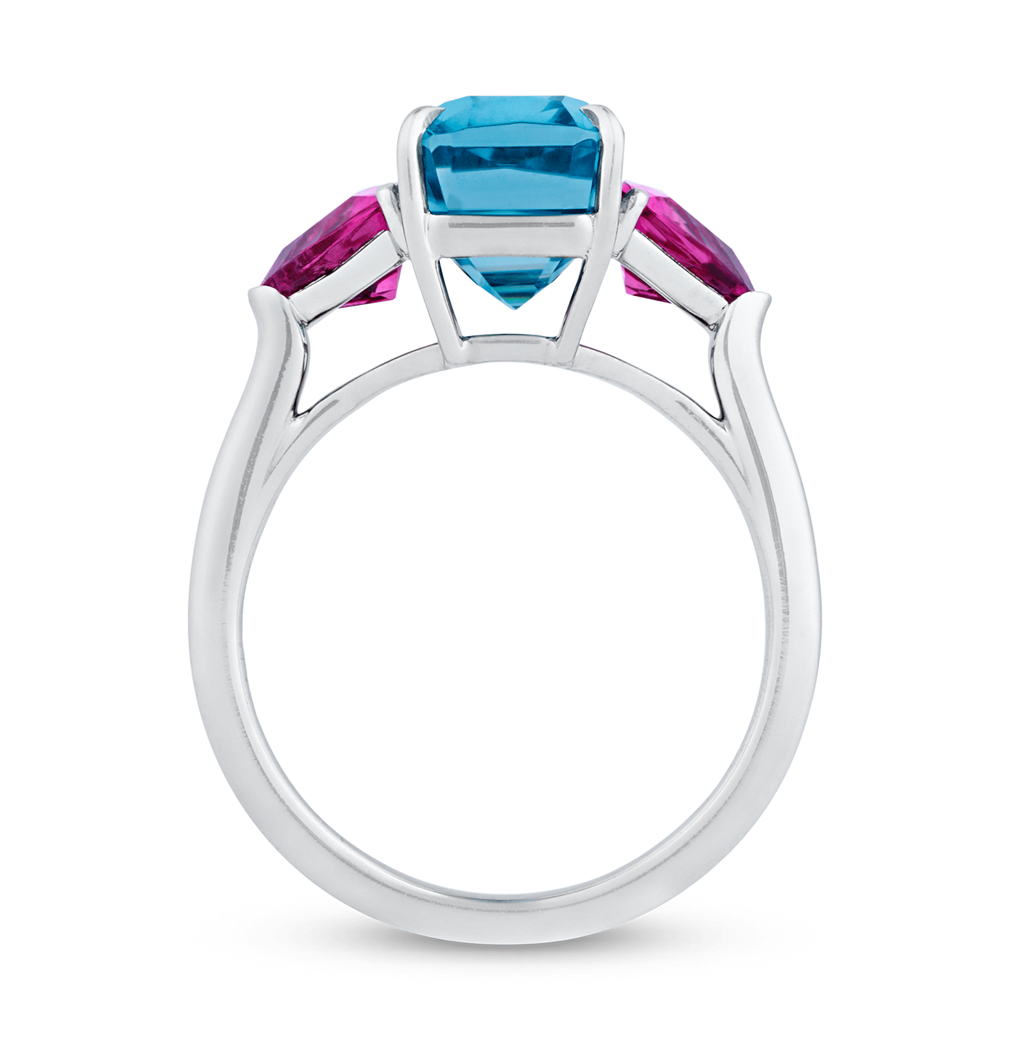 Rebecca Rau Emerald Cut Blue Zircon Ring, 6.76 carats