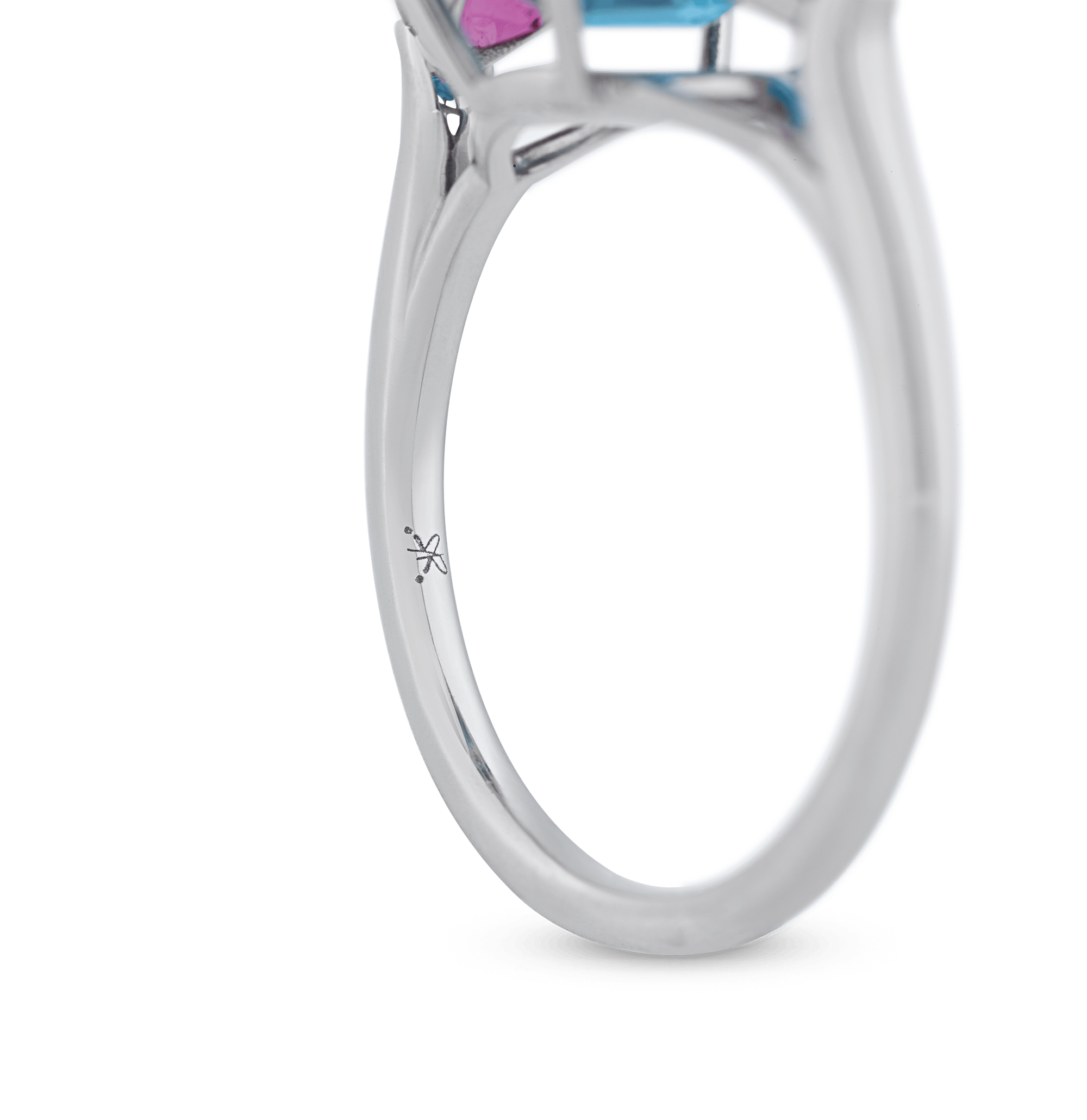 Rebecca Rau Emerald Cut Blue Zircon Ring, 6.76 carats