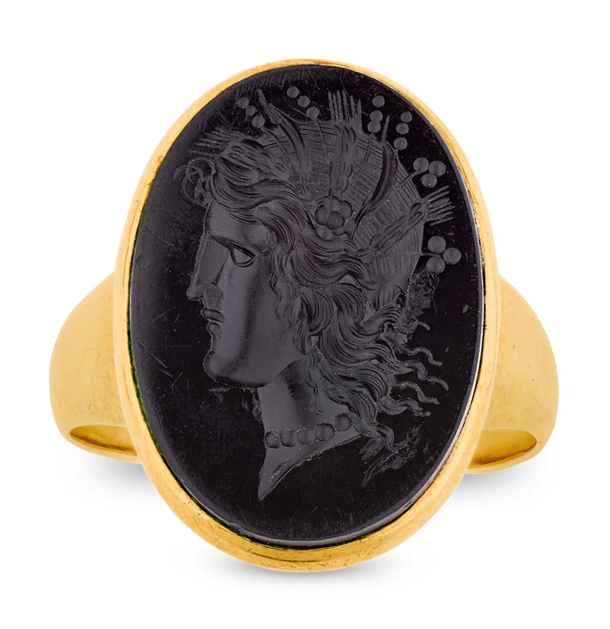 Onyx Intaglio Ring with Medusa