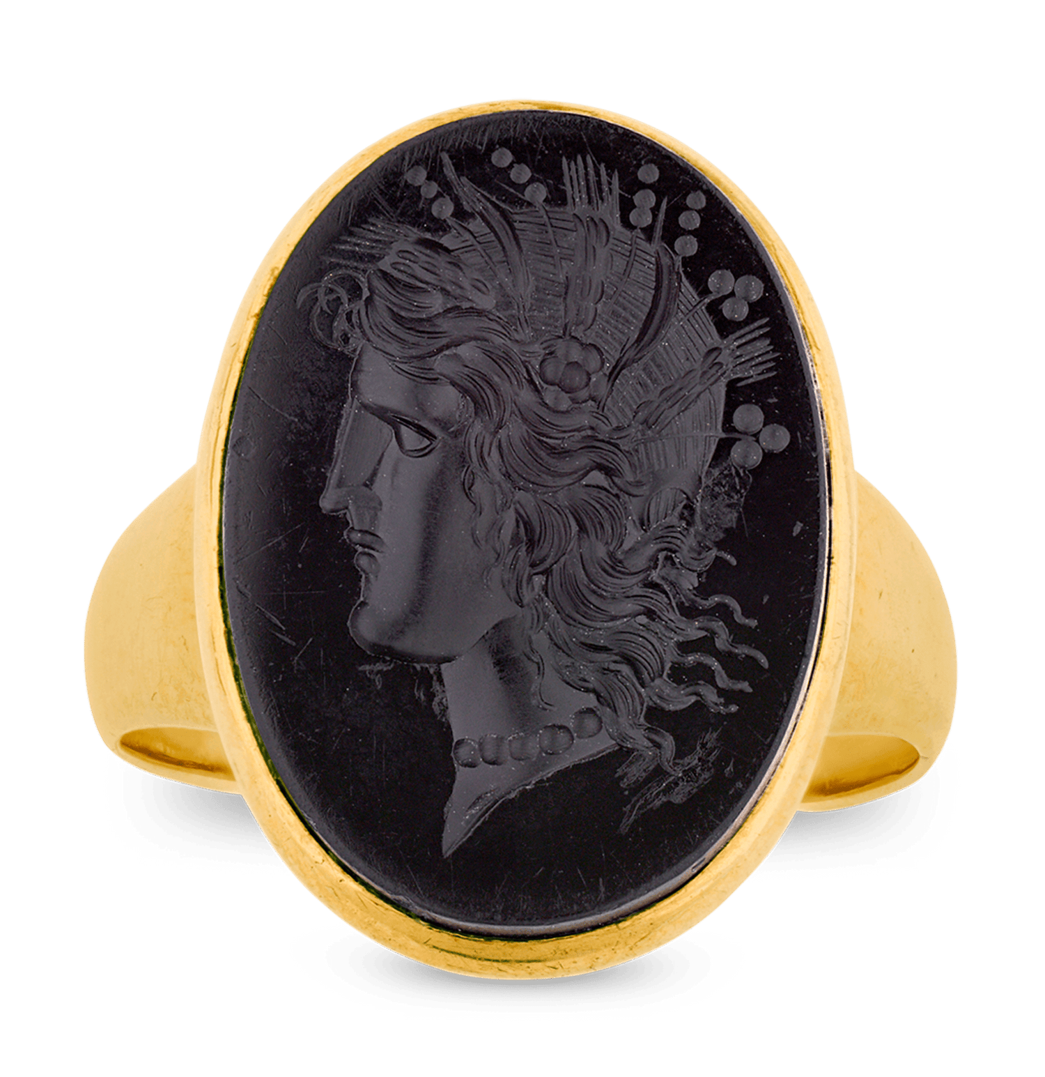 Onyx Intaglio Ring with Medusa