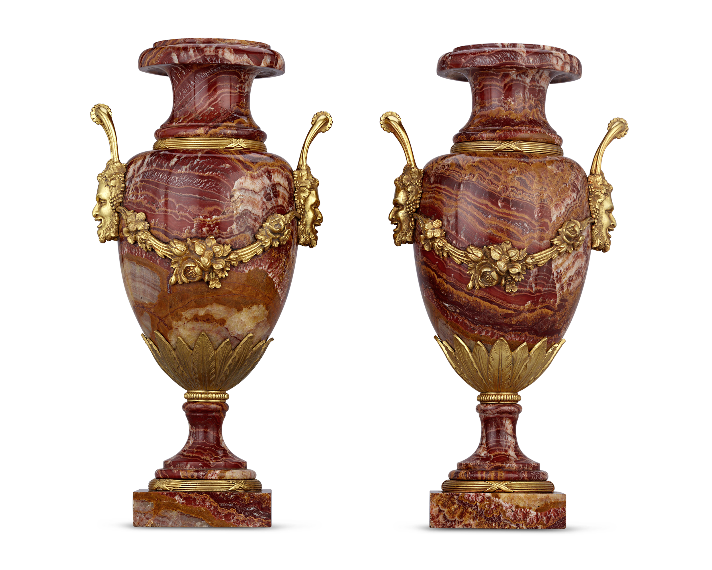 19th-Century Alabastro a Pecorella Gilt Vases