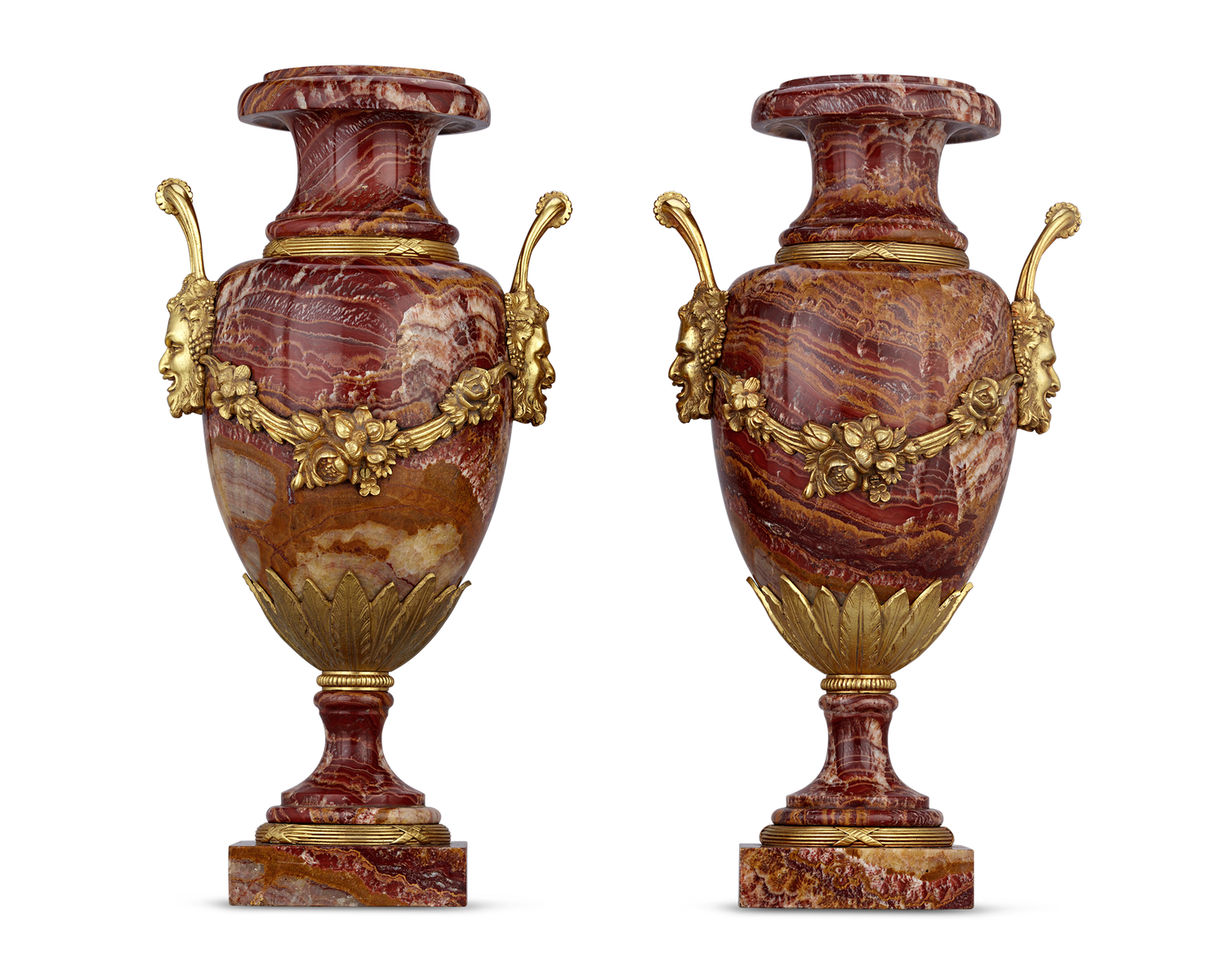 19th-Century Alabastro a Pecorella Gilt Vases