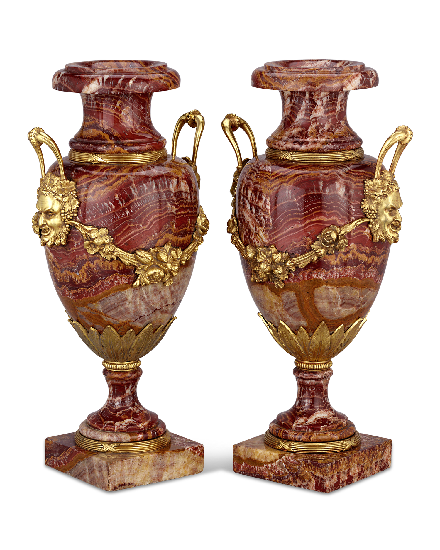 19th-Century Alabastro a Pecorella Gilt Vases