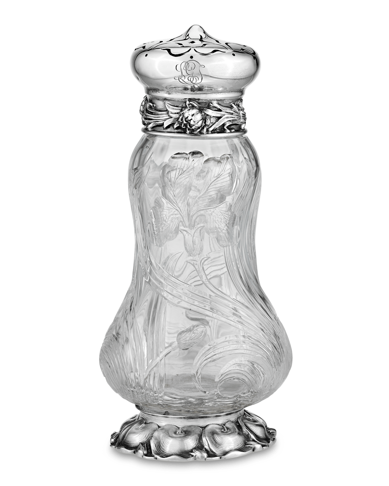 Engraved Muffineer Bottle by Hawkes