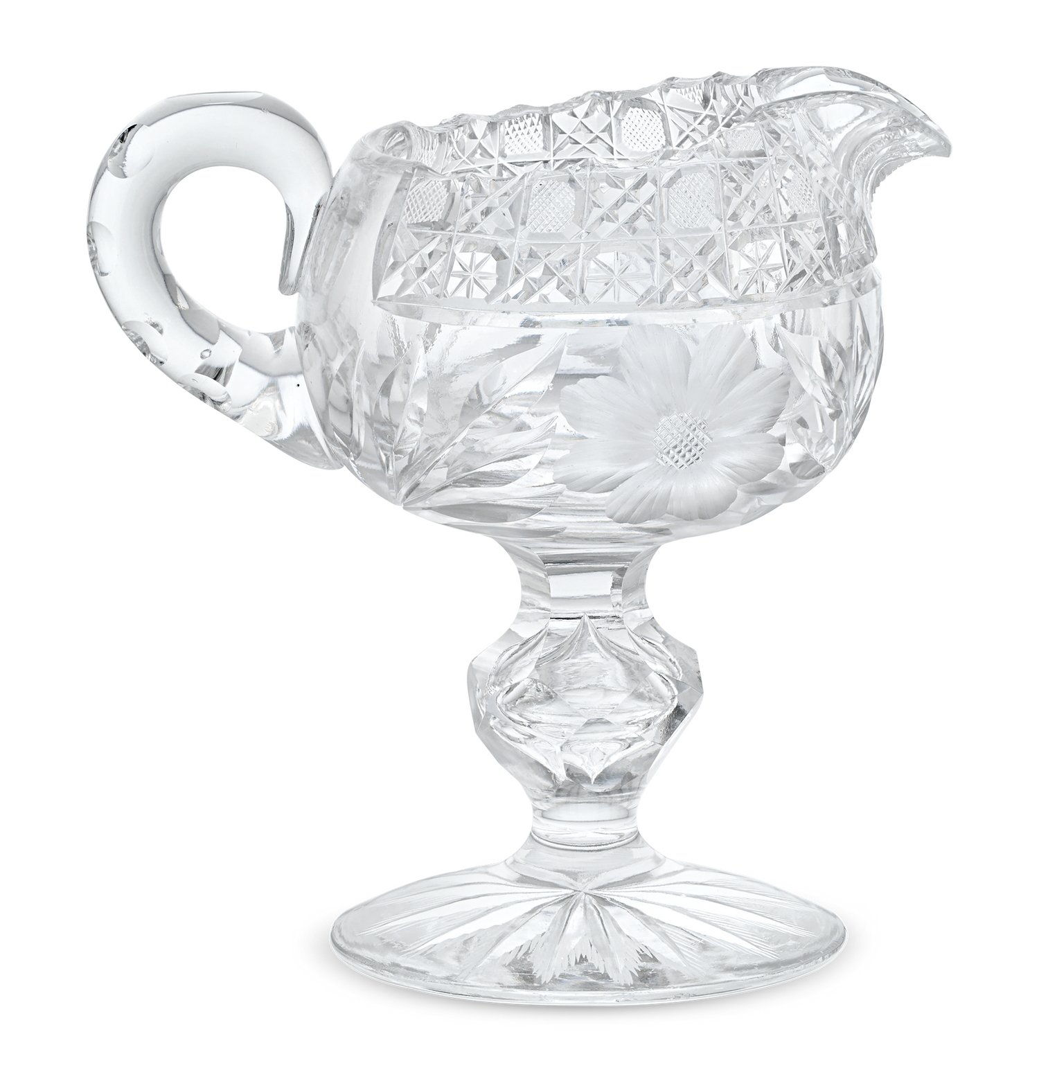 American Brilliant Period Cut Glass Creamer and Sugar Bowl