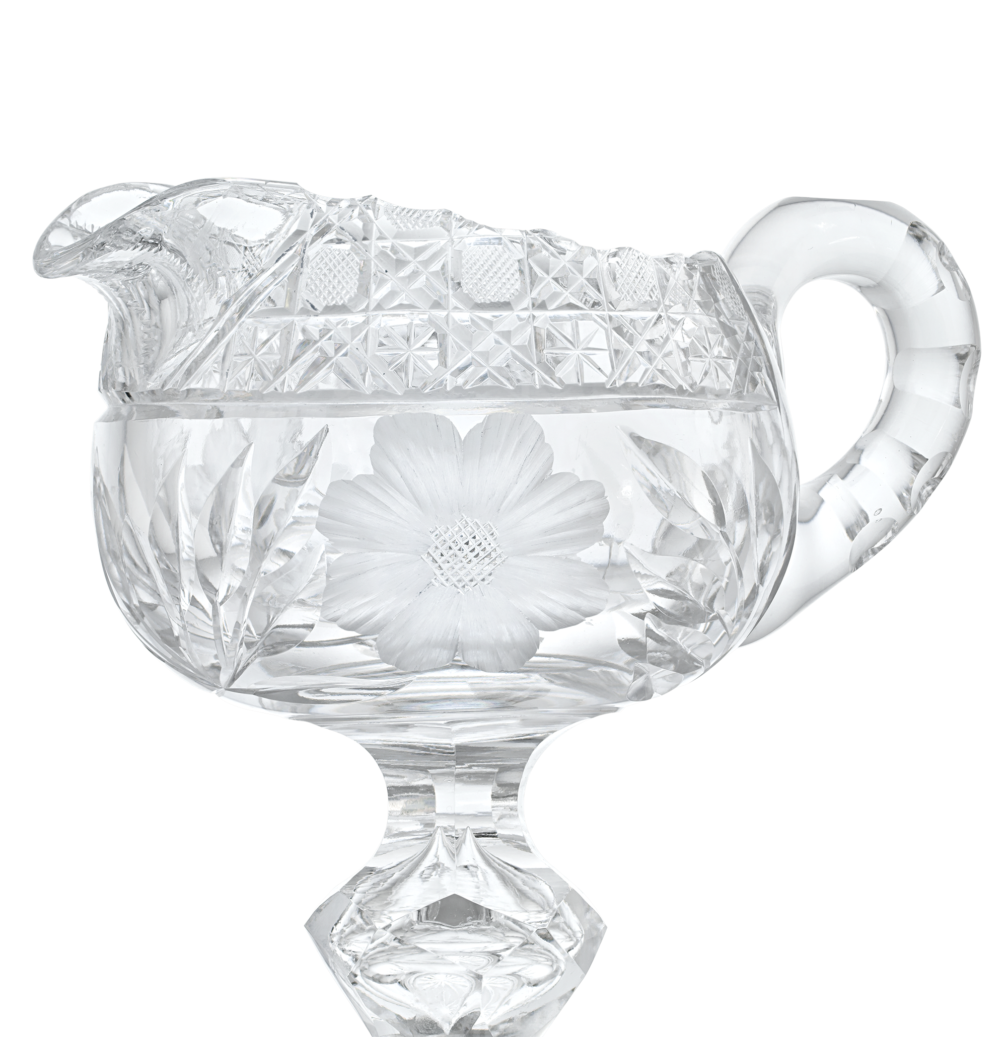 American Brilliant Period Cut Glass Creamer and Sugar Bowl