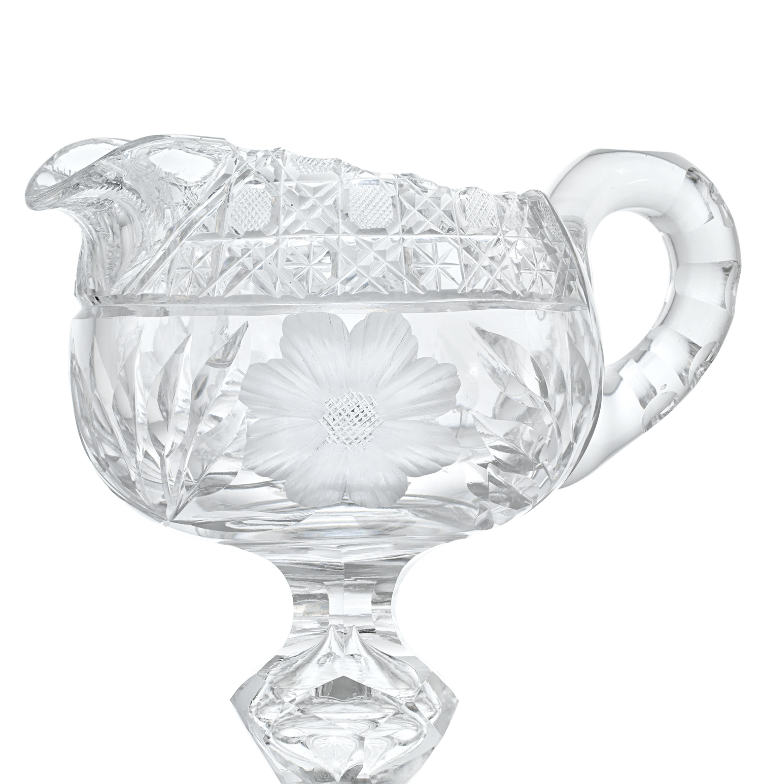 American Brilliant Period Cut Glass Creamer and Sugar Bowl