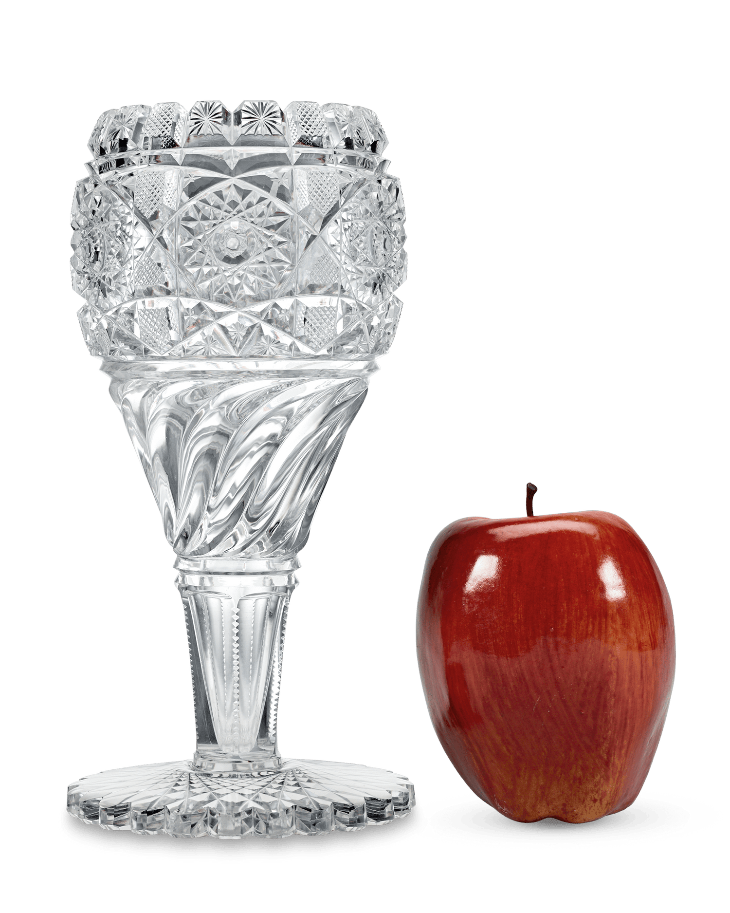 Swirl Pattern Cut Glass Vase