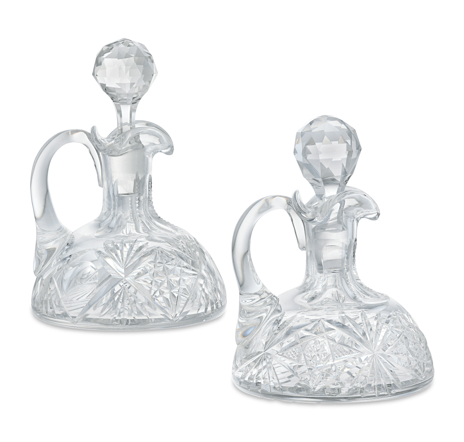 Middlesex Pattern Cut Glass Cruet Bottles