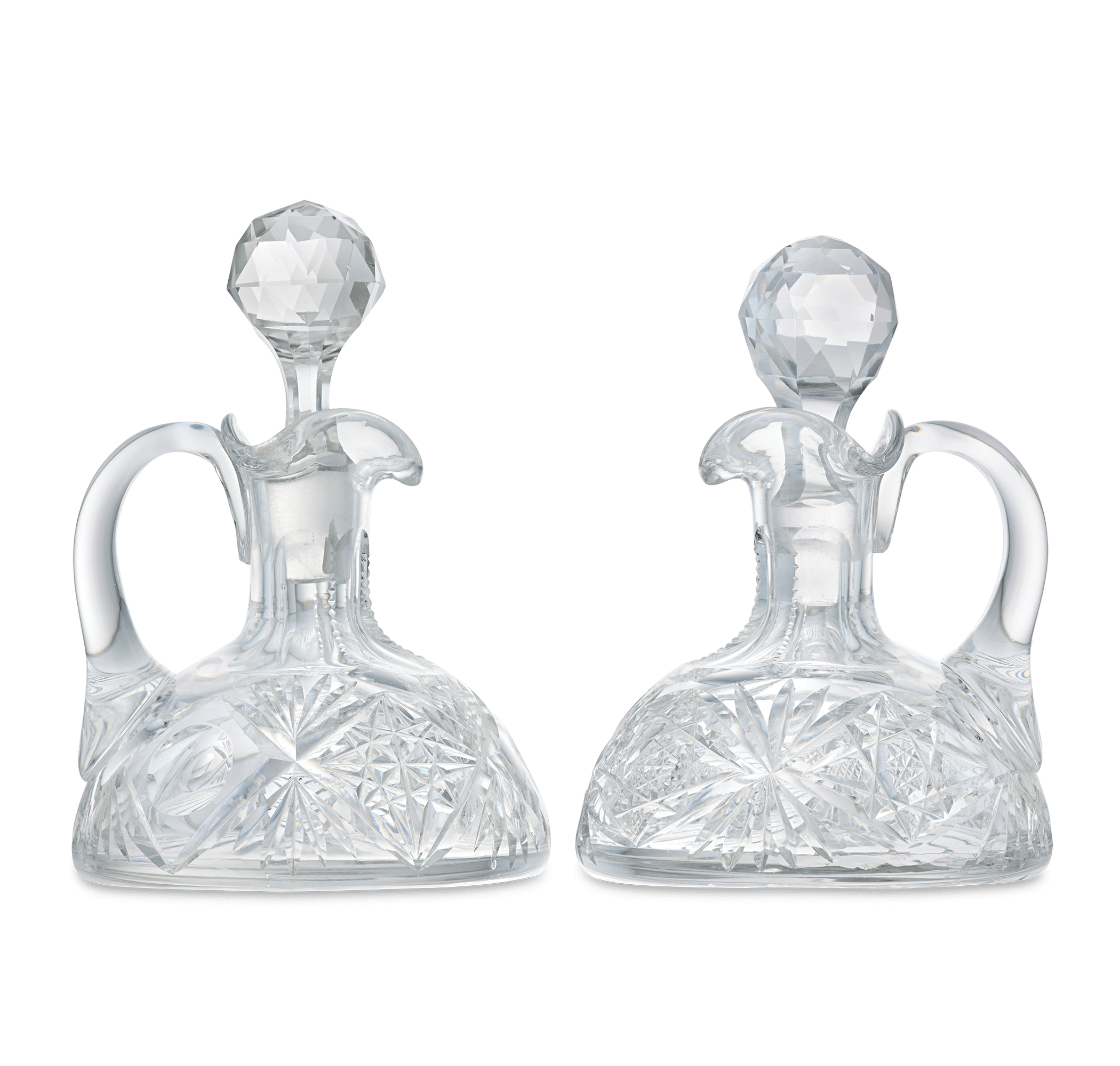 Middlesex Pattern Cut Glass Cruet Bottles