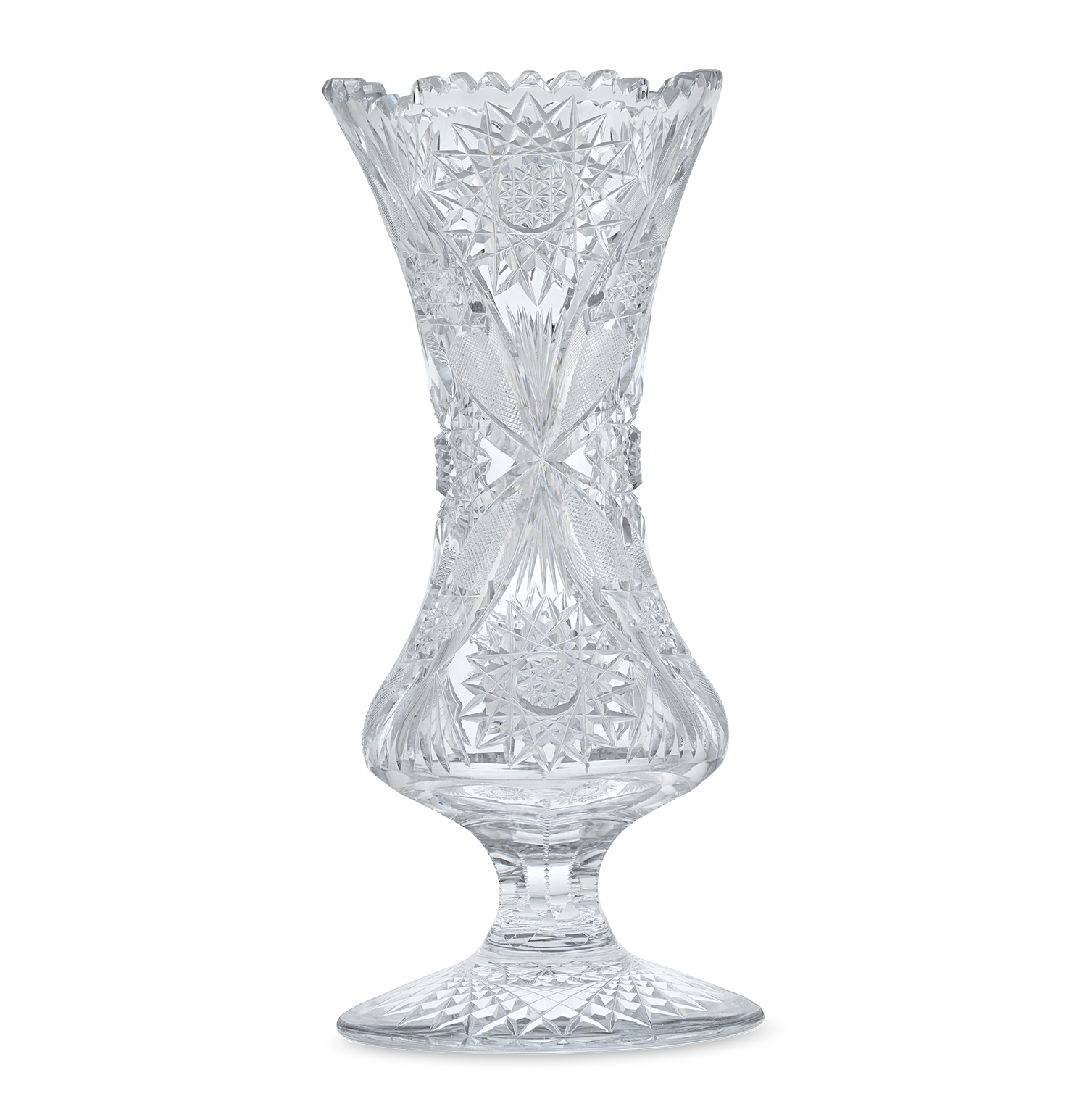 American Brilliant Period Cut Glass Vase