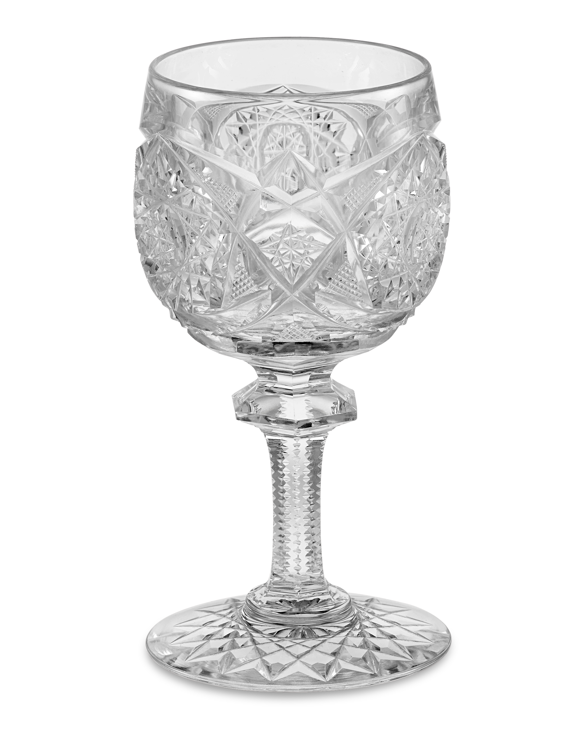 American Brilliant Cut Glass Goblet