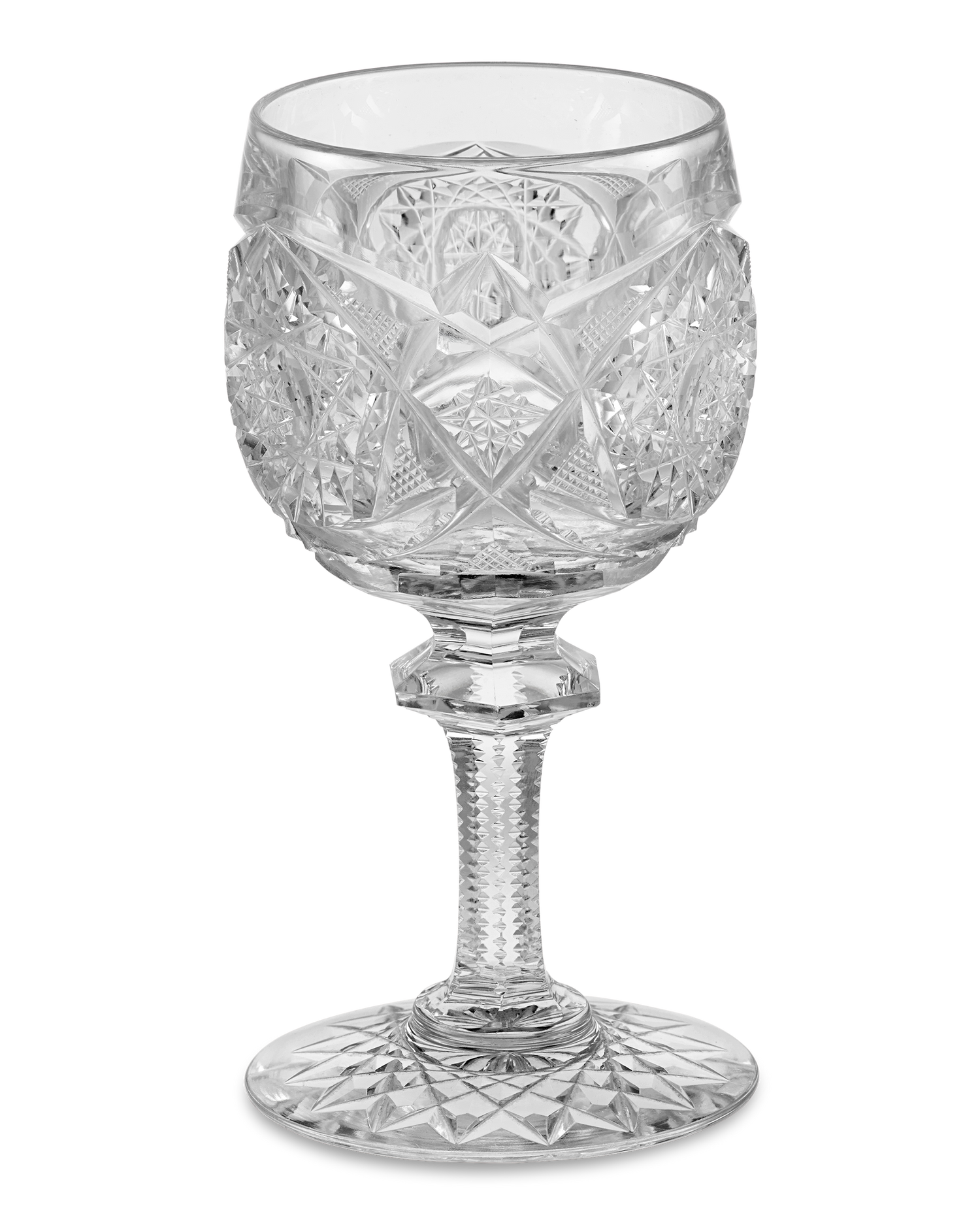 American Brilliant Cut Glass Goblet