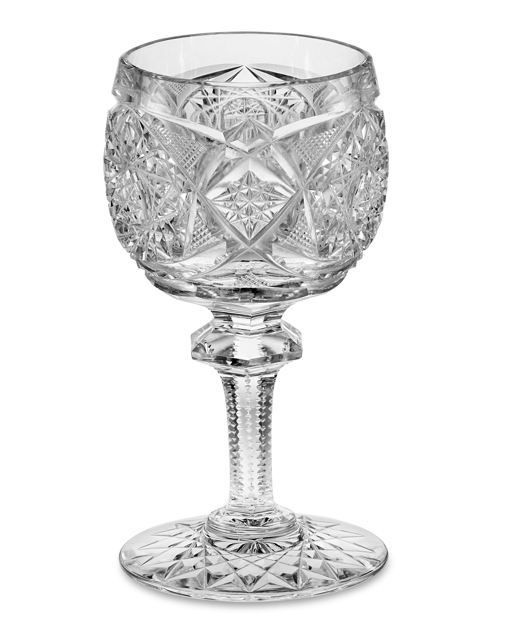 American Brilliant Cut Glass Goblet (5)