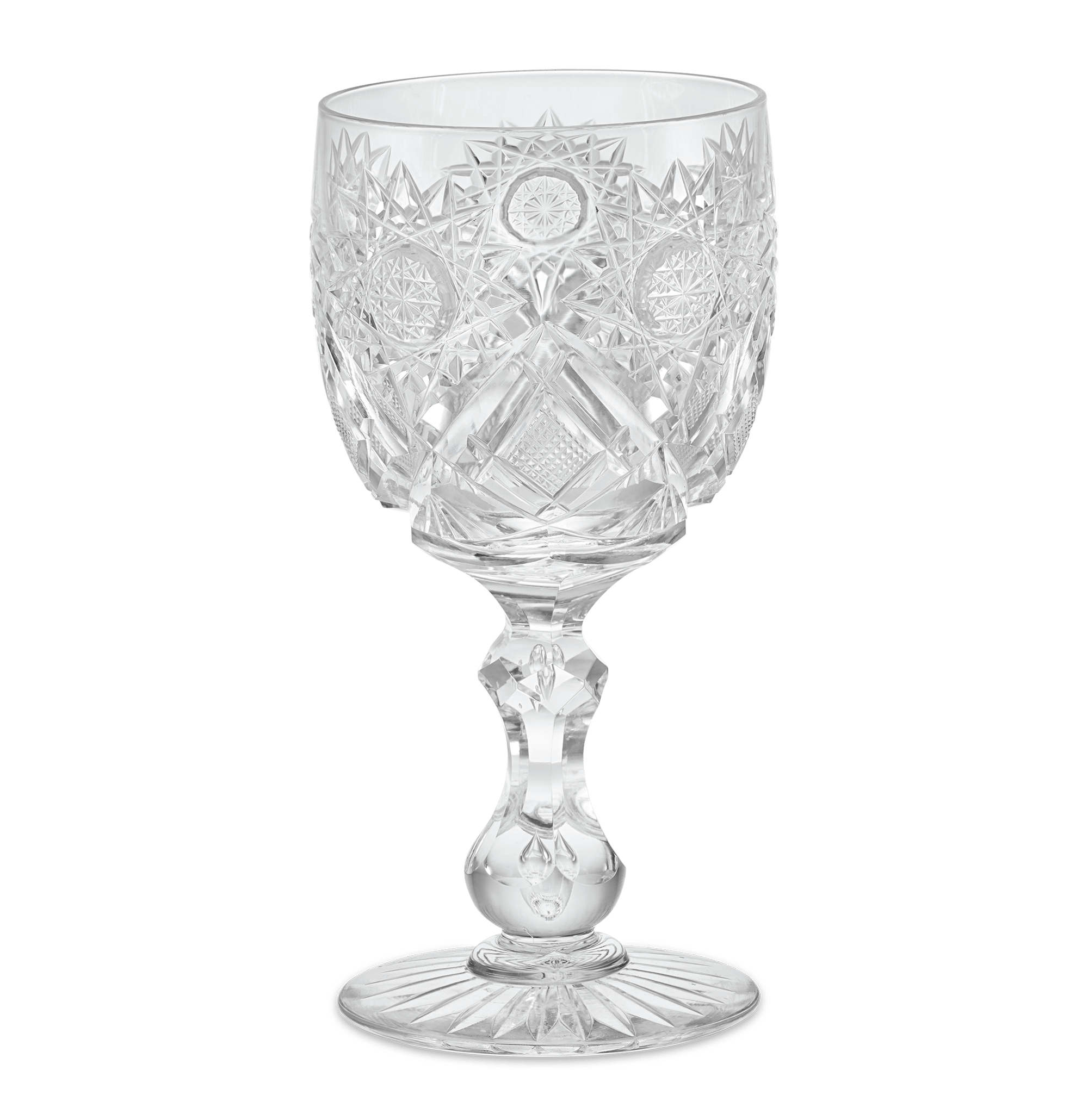 Middlesex Pattern American Cut Glass Goblet