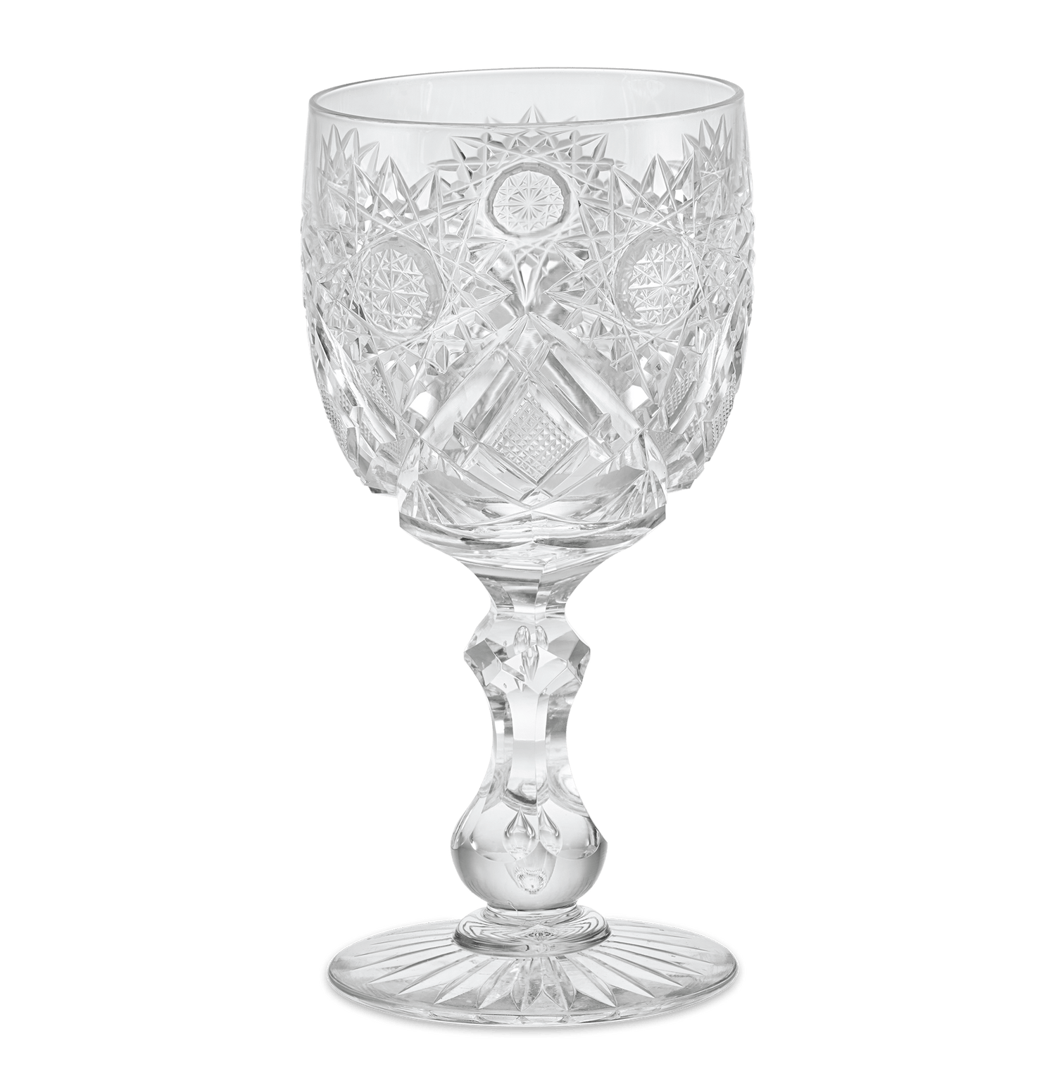 Middlesex Pattern American Cut Glass Goblet
