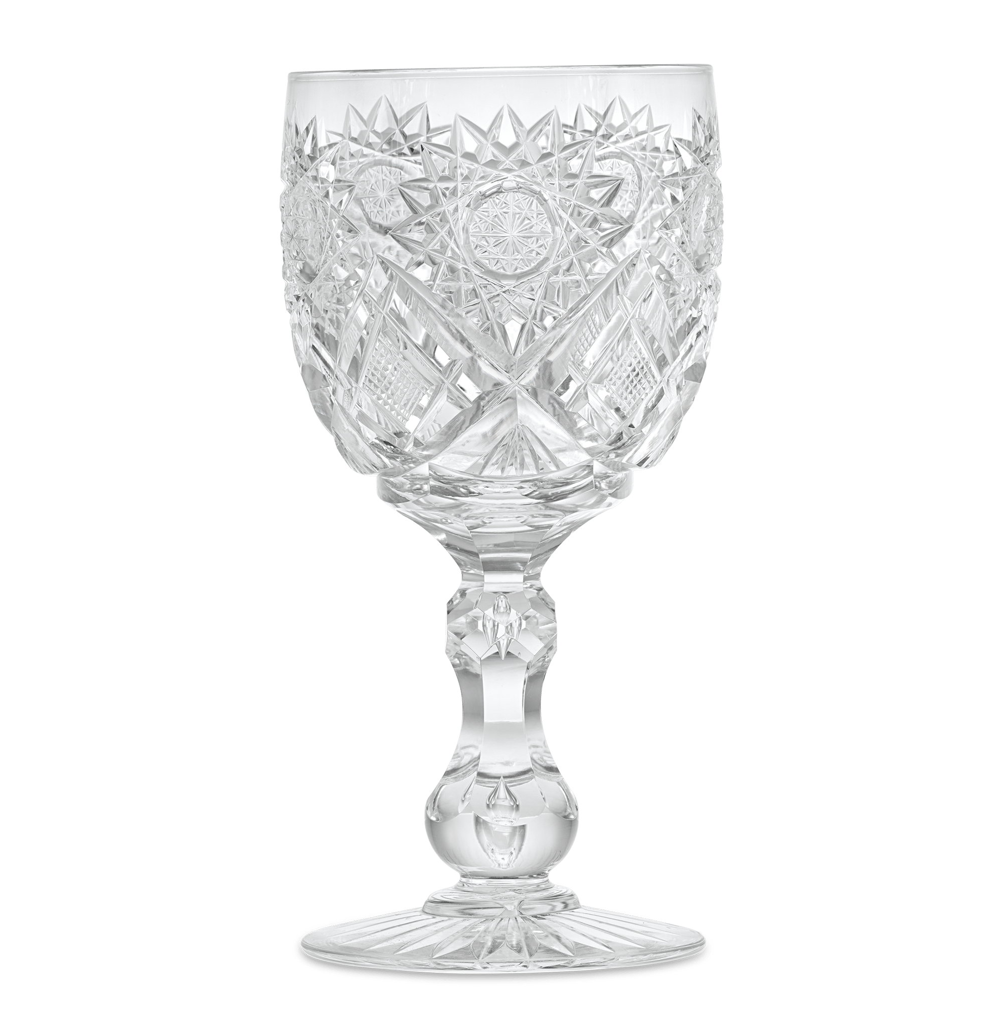 Middlesex Pattern Cut Glass Goblet