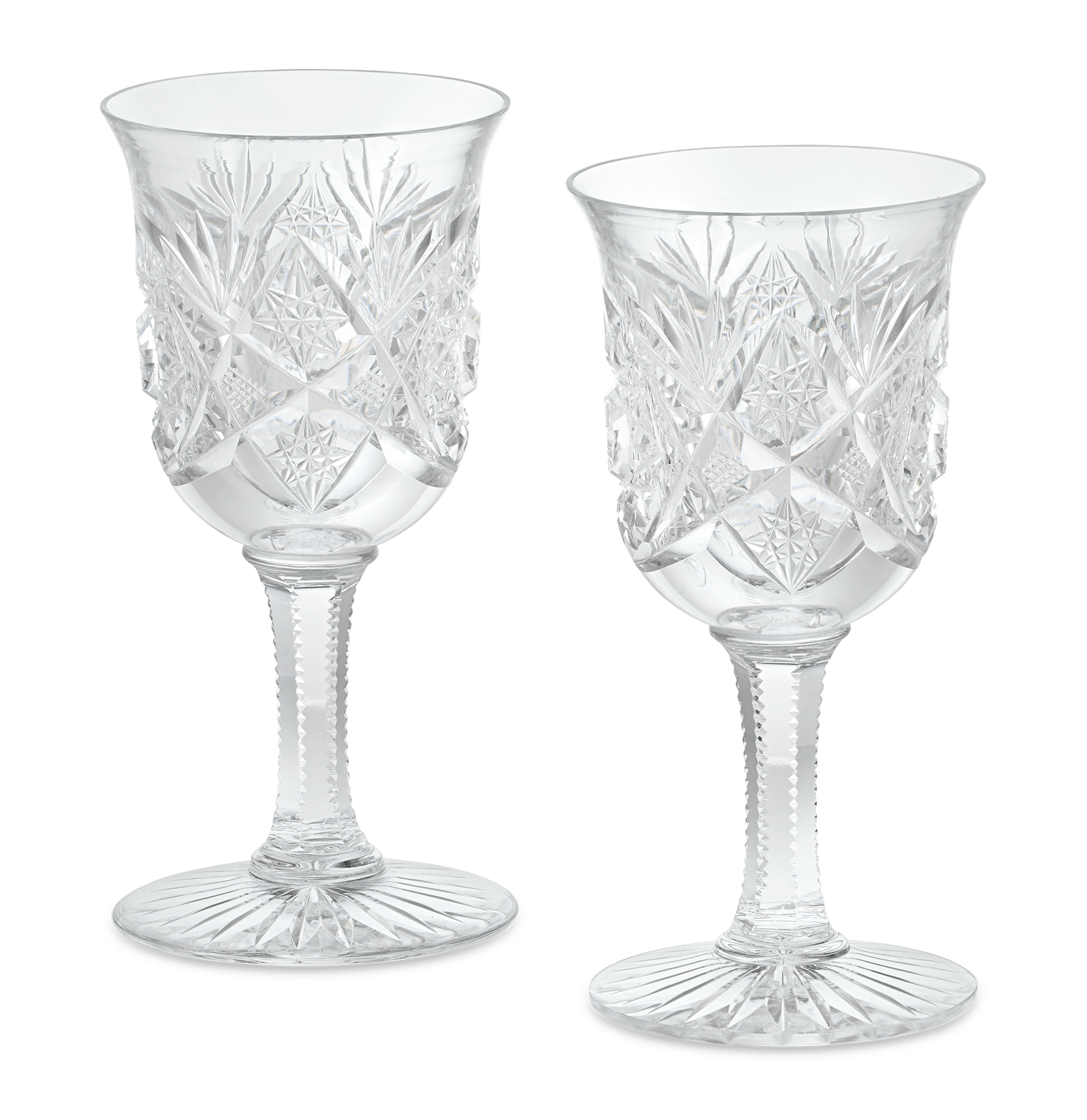 Pair of American Cut Glass Cups