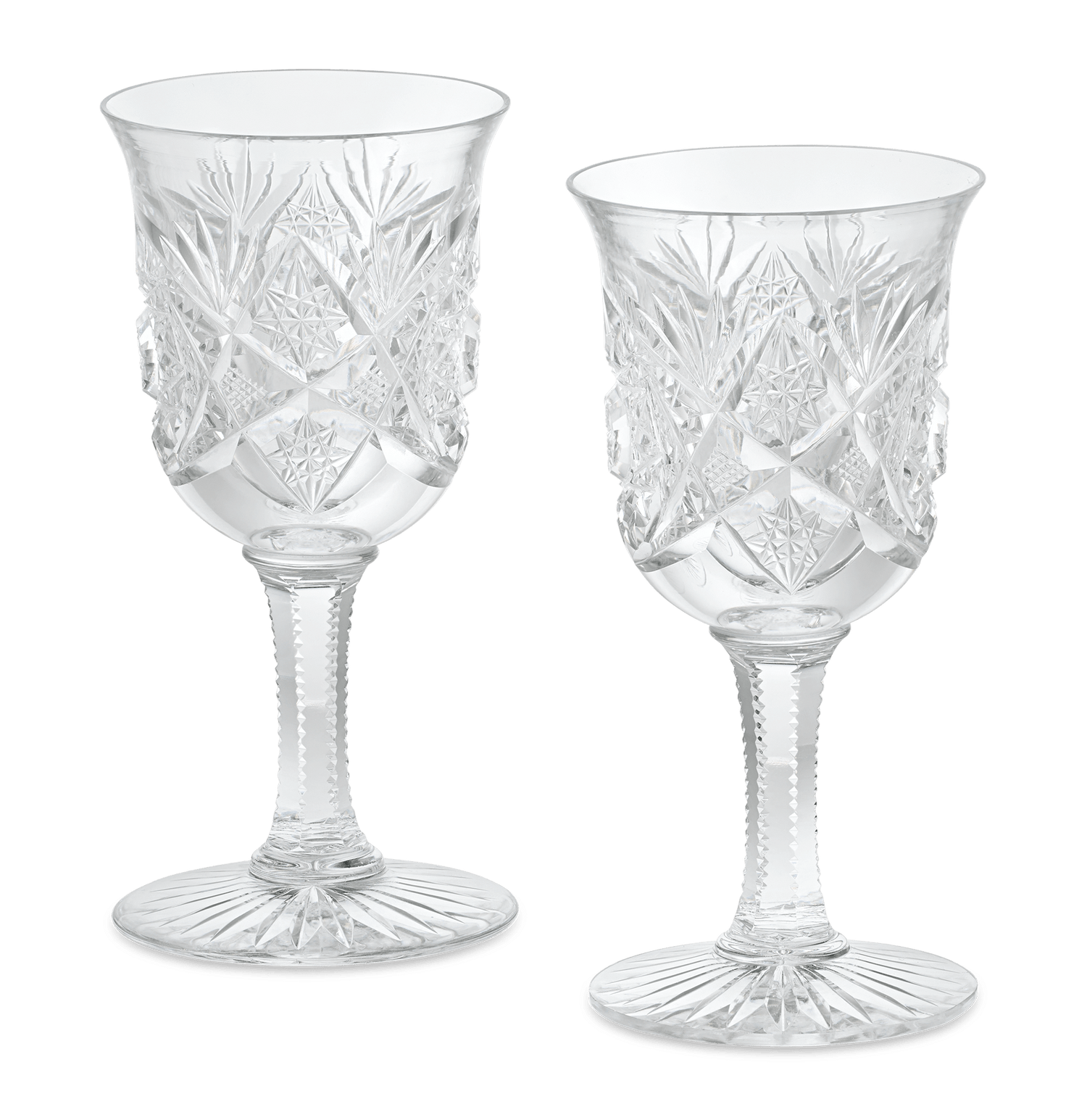 Pair of American Cut Glass Cups