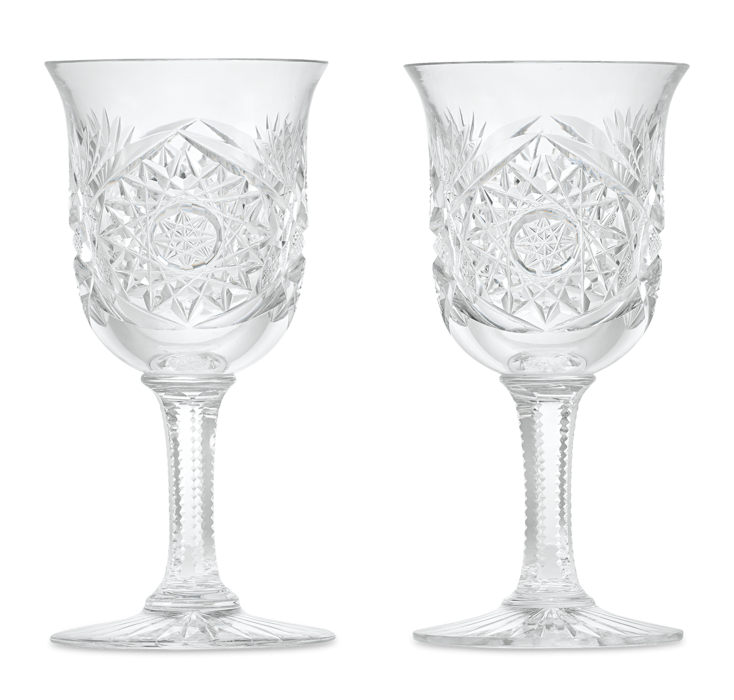 Pair of American Cut Glass Cups