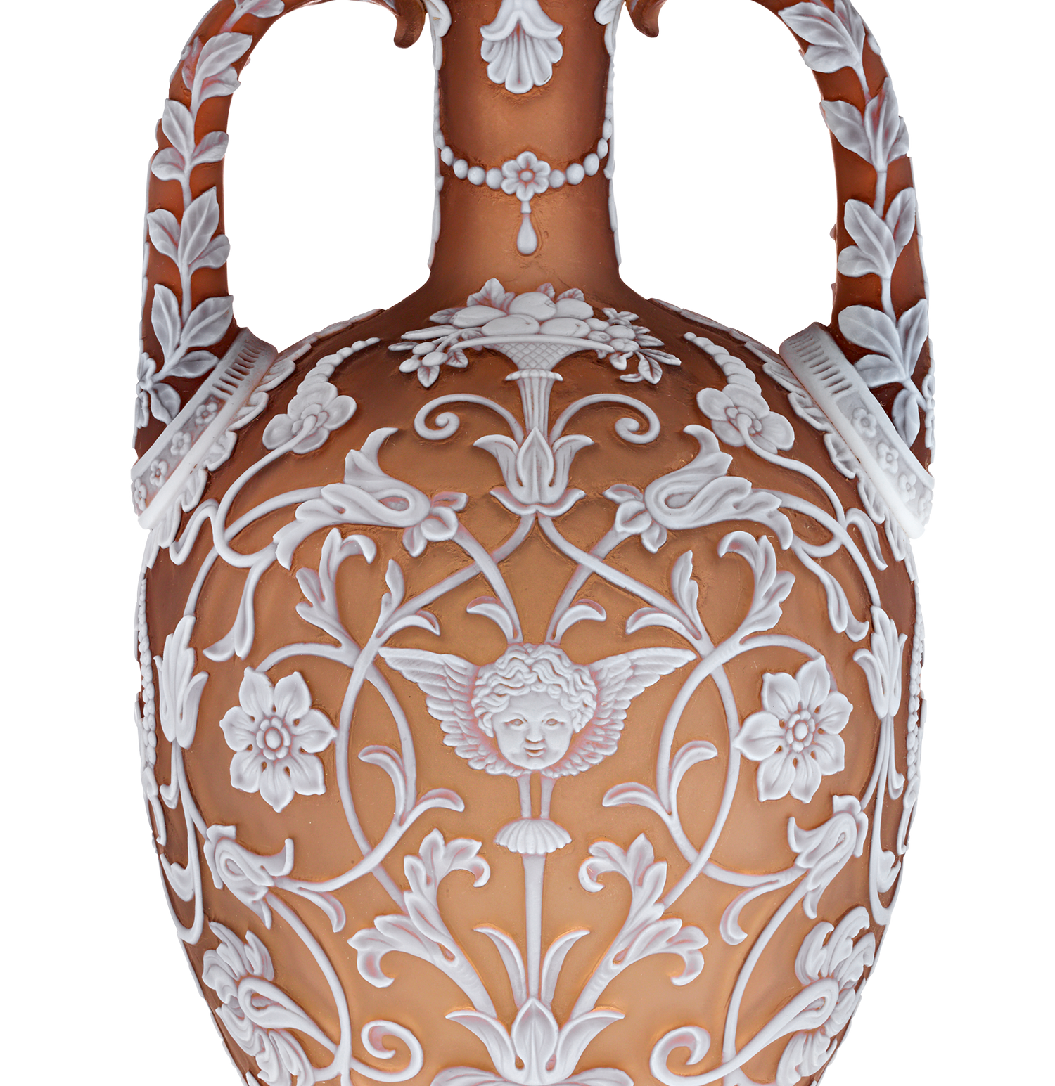 Thomas Webb & Son Two-Handled Cameo Amphora Vase by Thomas Woodall