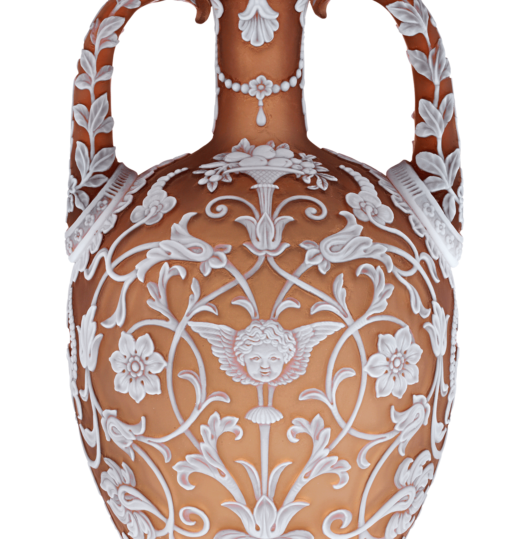 Thomas Webb & Son Two-Handled Cameo Amphora Vase by Thomas Woodall
