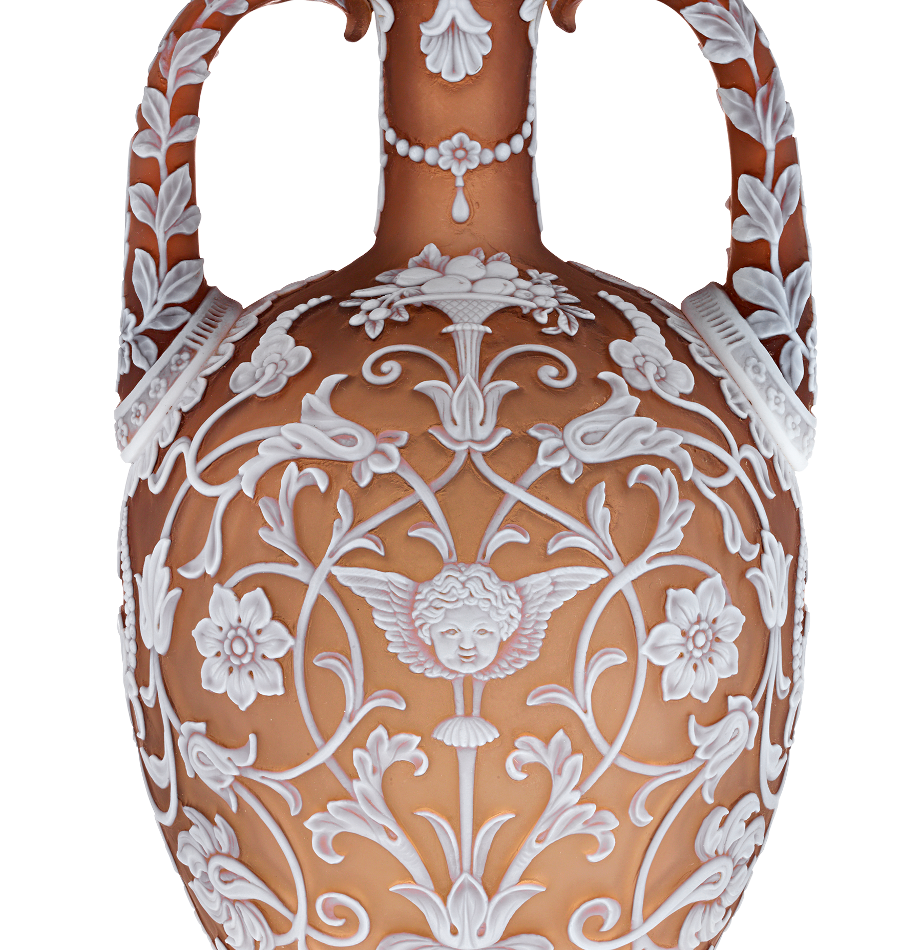 Thomas Webb & Son Two-Handled Cameo Amphora Vase by Thomas Woodall