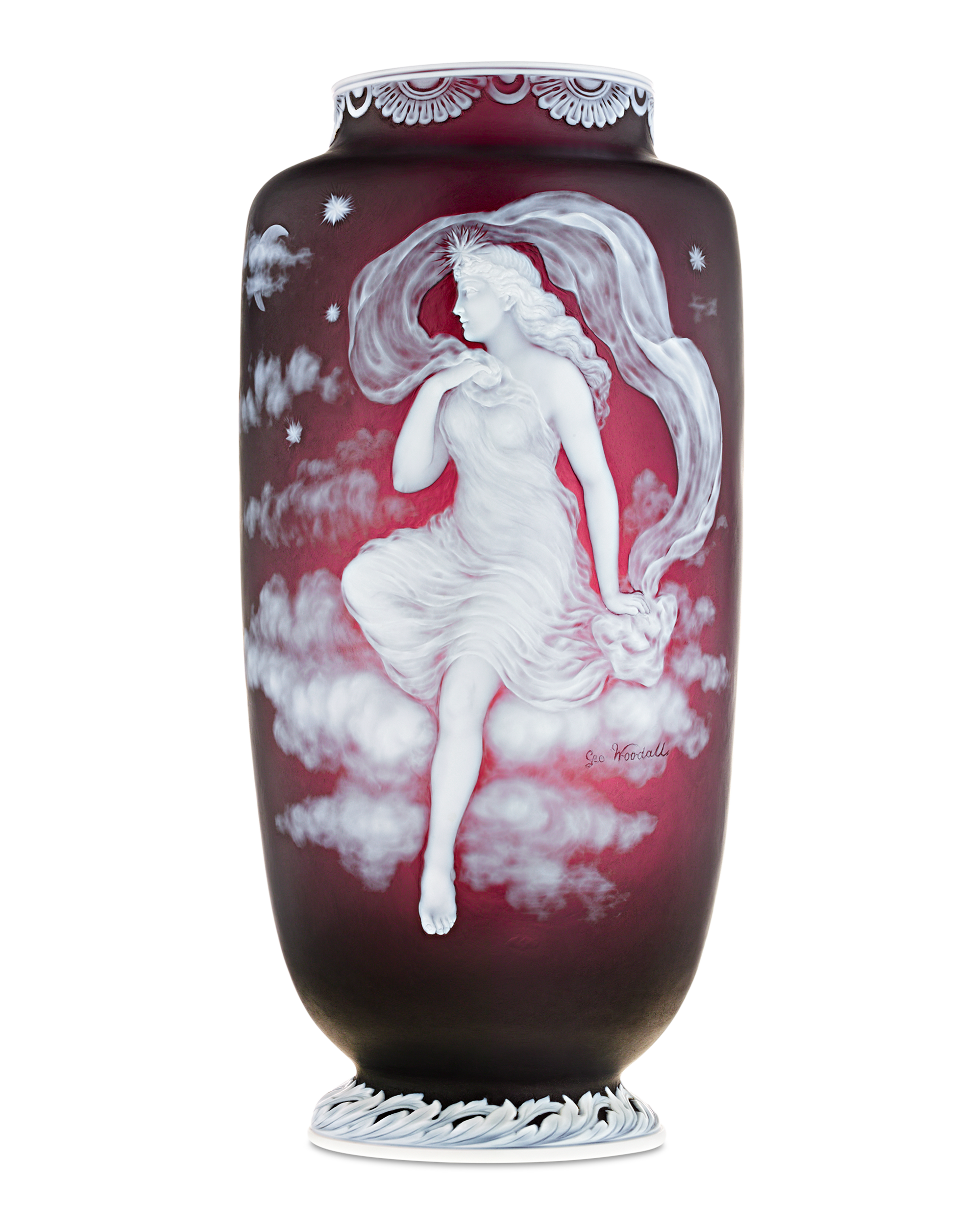 Thomas Webb & Sons Cameo Luna Vase by George Woodall