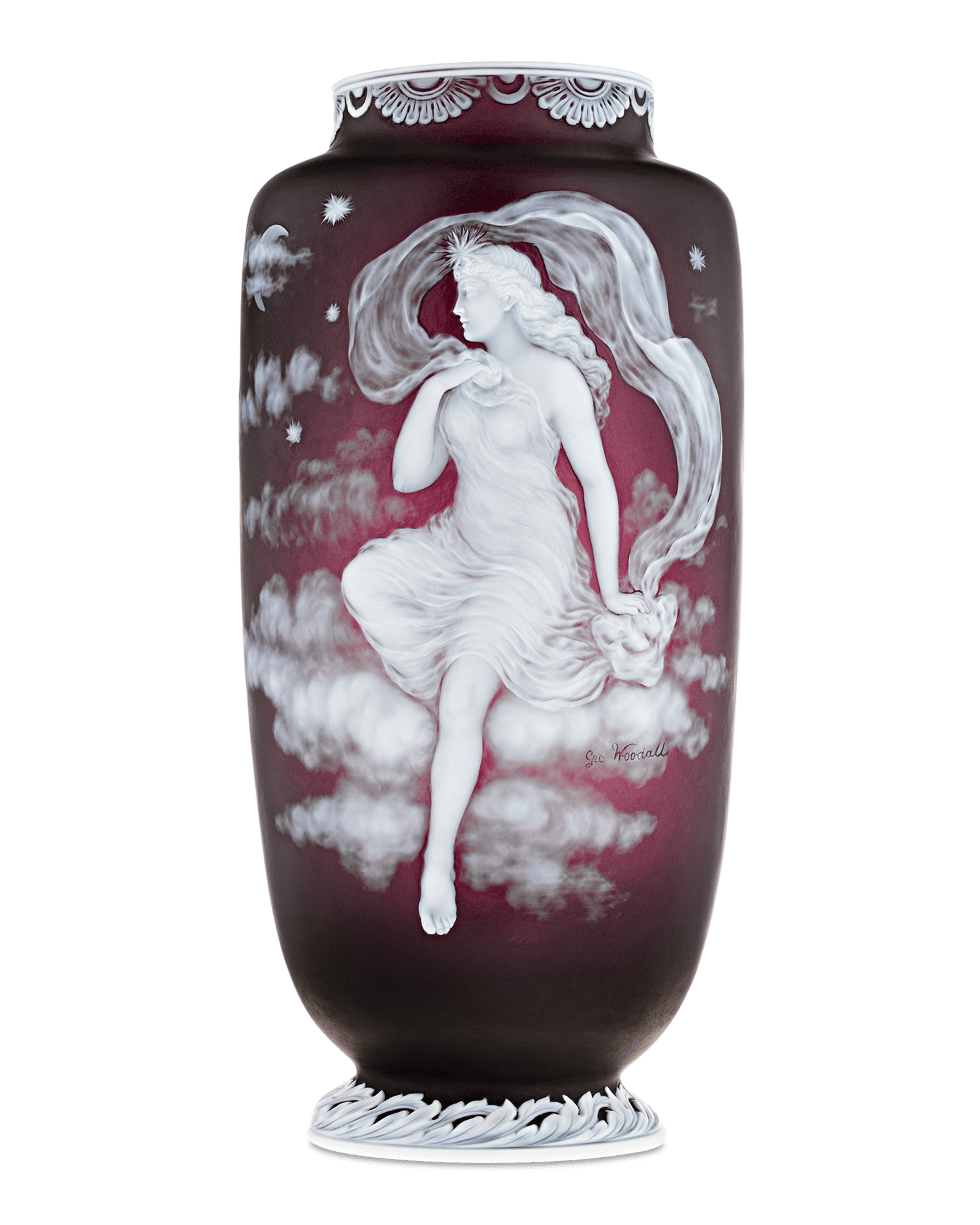 Thomas Webb & Sons Cameo Luna Vase by George Woodall