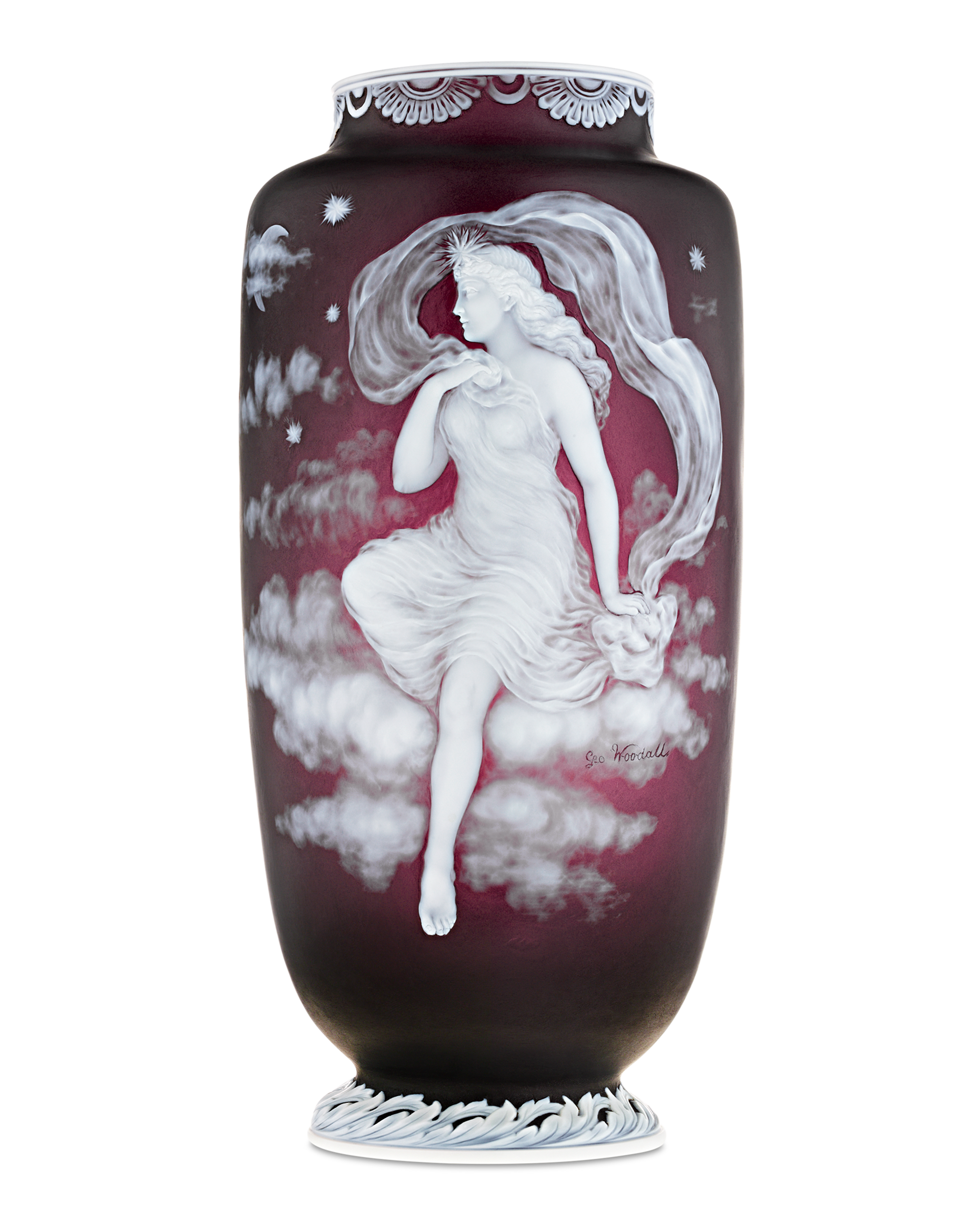 Thomas Webb & Sons Cameo Luna Vase by George Woodall