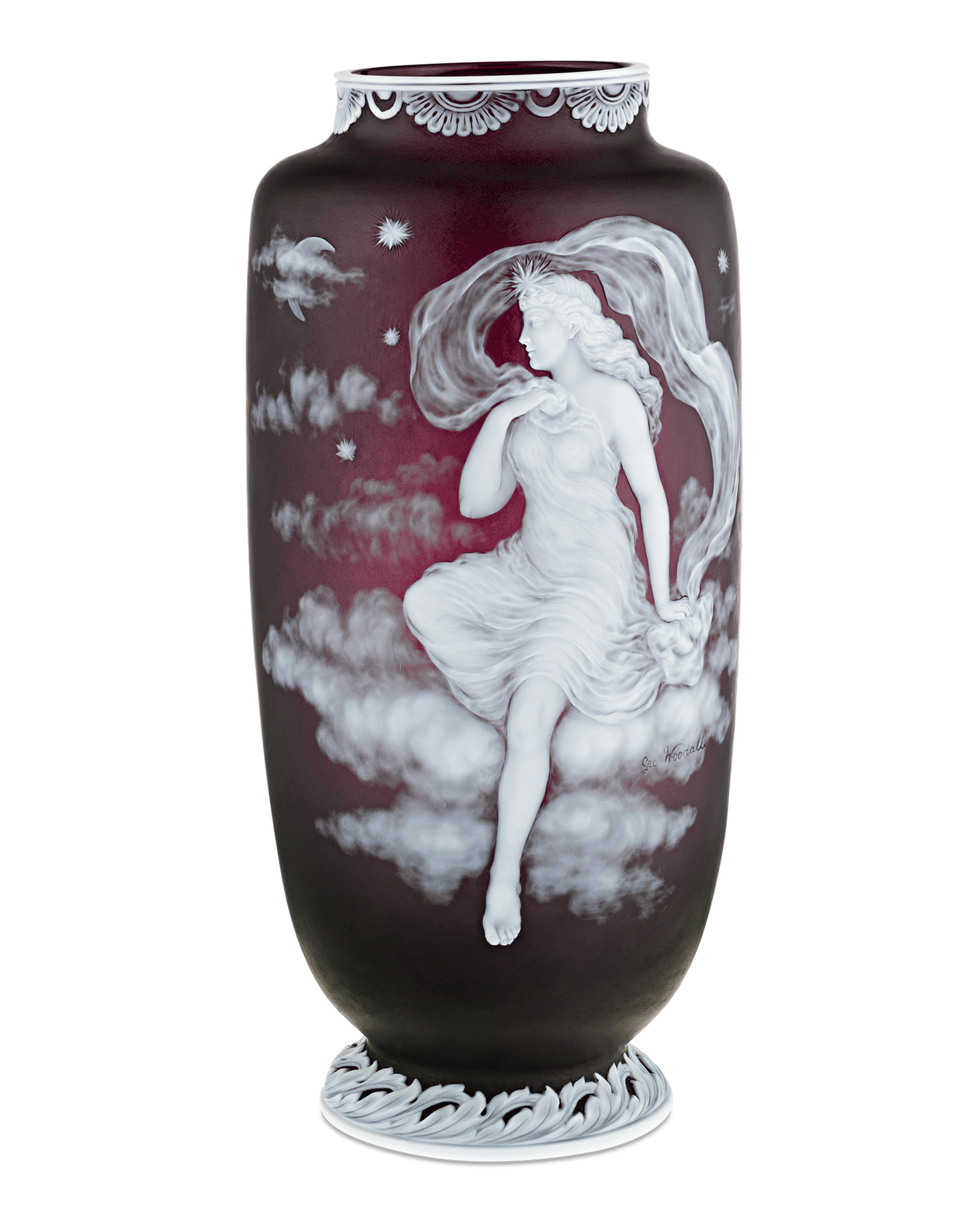 Thomas Webb & Sons Cameo Luna Vase by George Woodall