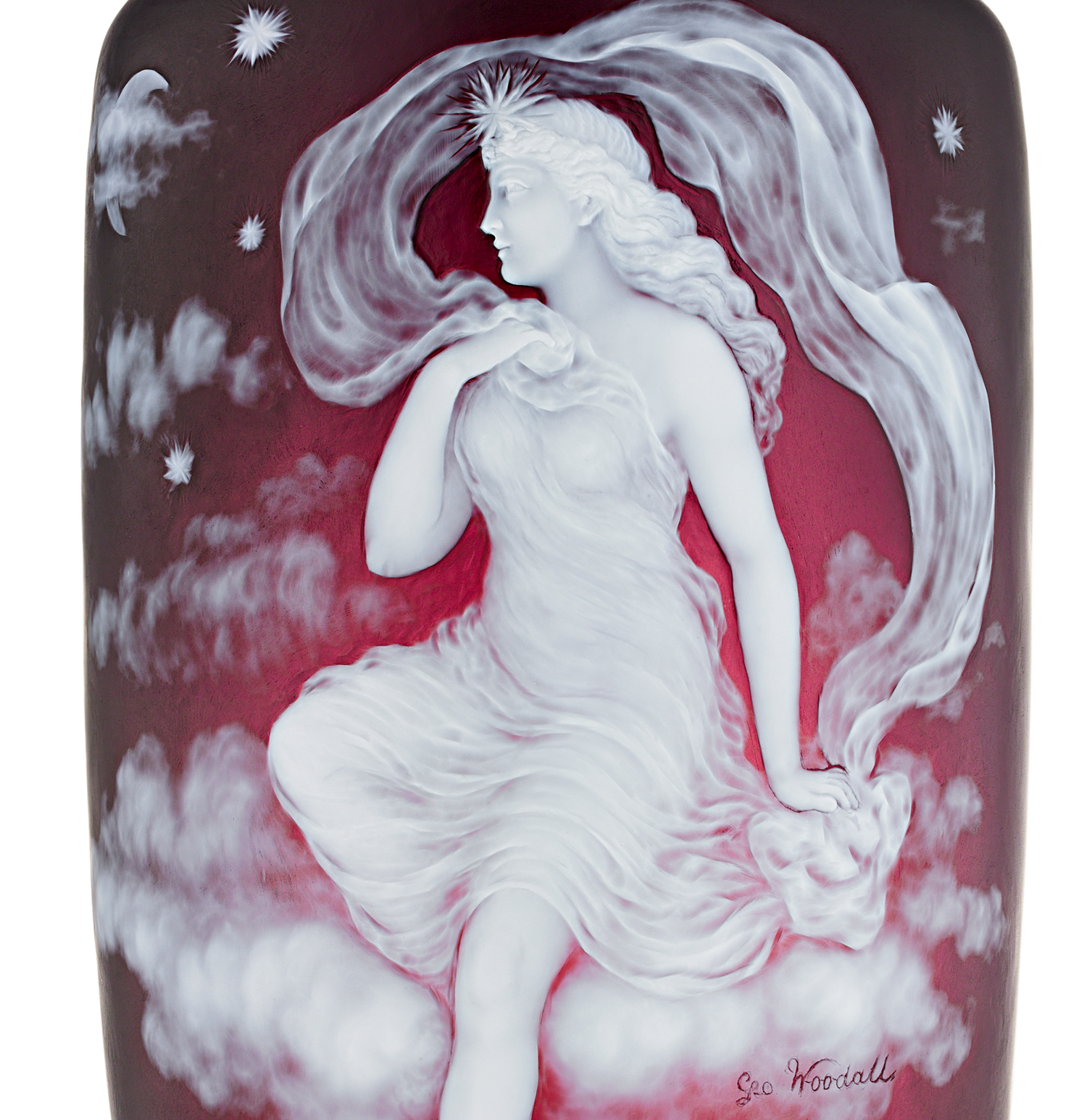 Thomas Webb & Sons Cameo Luna Vase by George Woodall