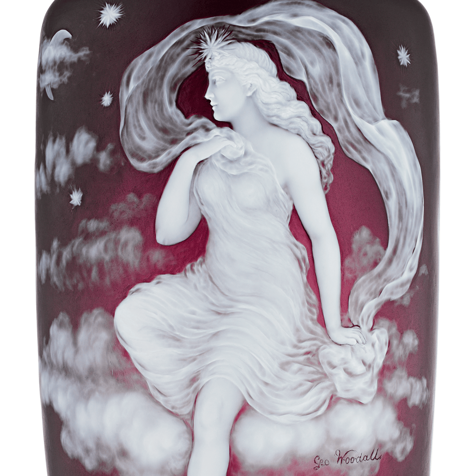 Thomas Webb & Sons Cameo Luna Vase by George Woodall