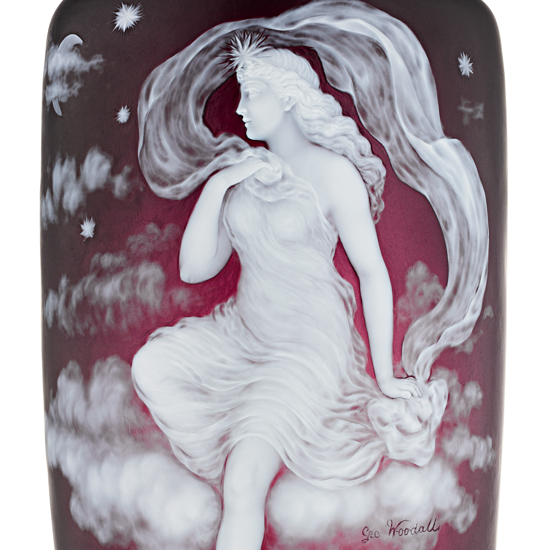 Thomas Webb & Sons Cameo Luna Vase by George Woodall