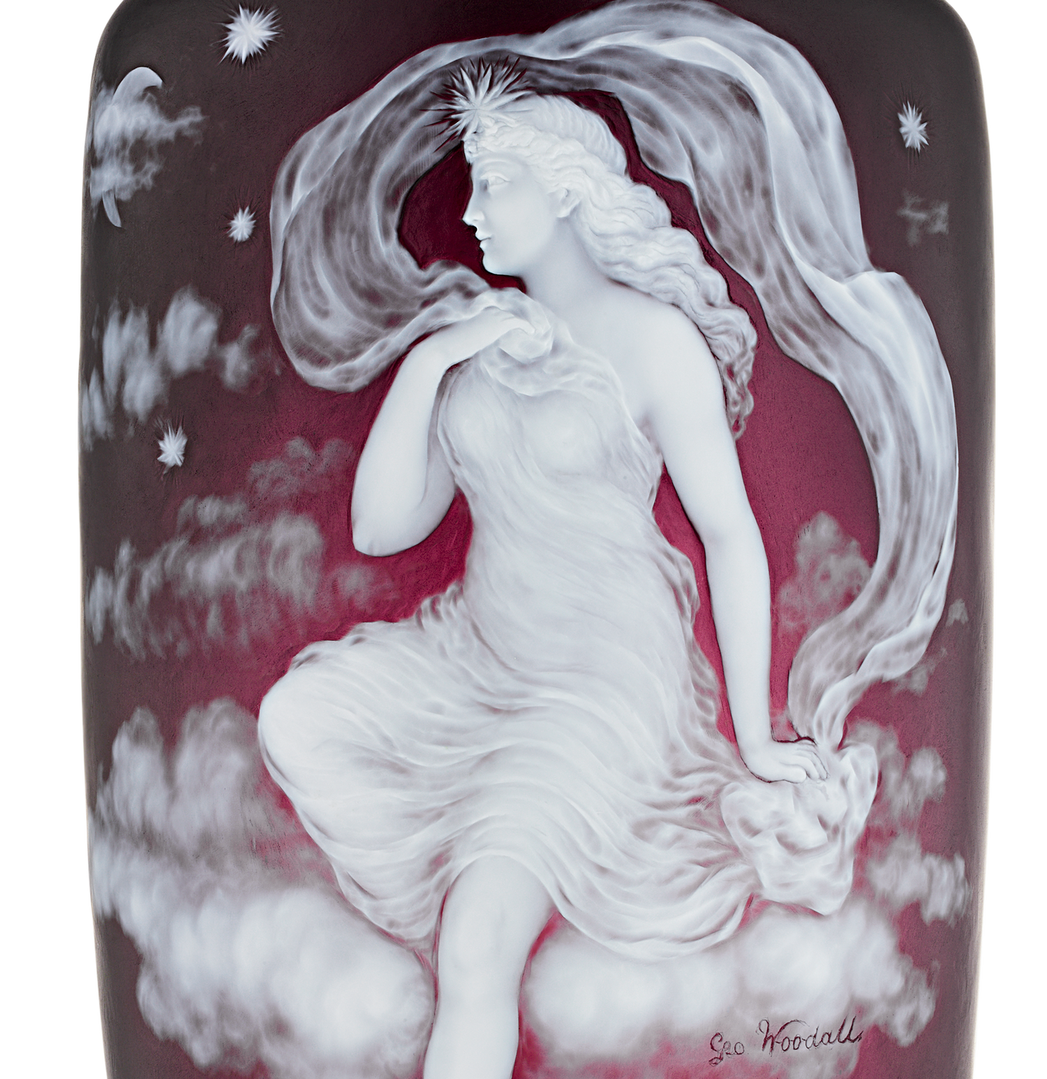 Thomas Webb & Sons Cameo Luna Vase by George Woodall