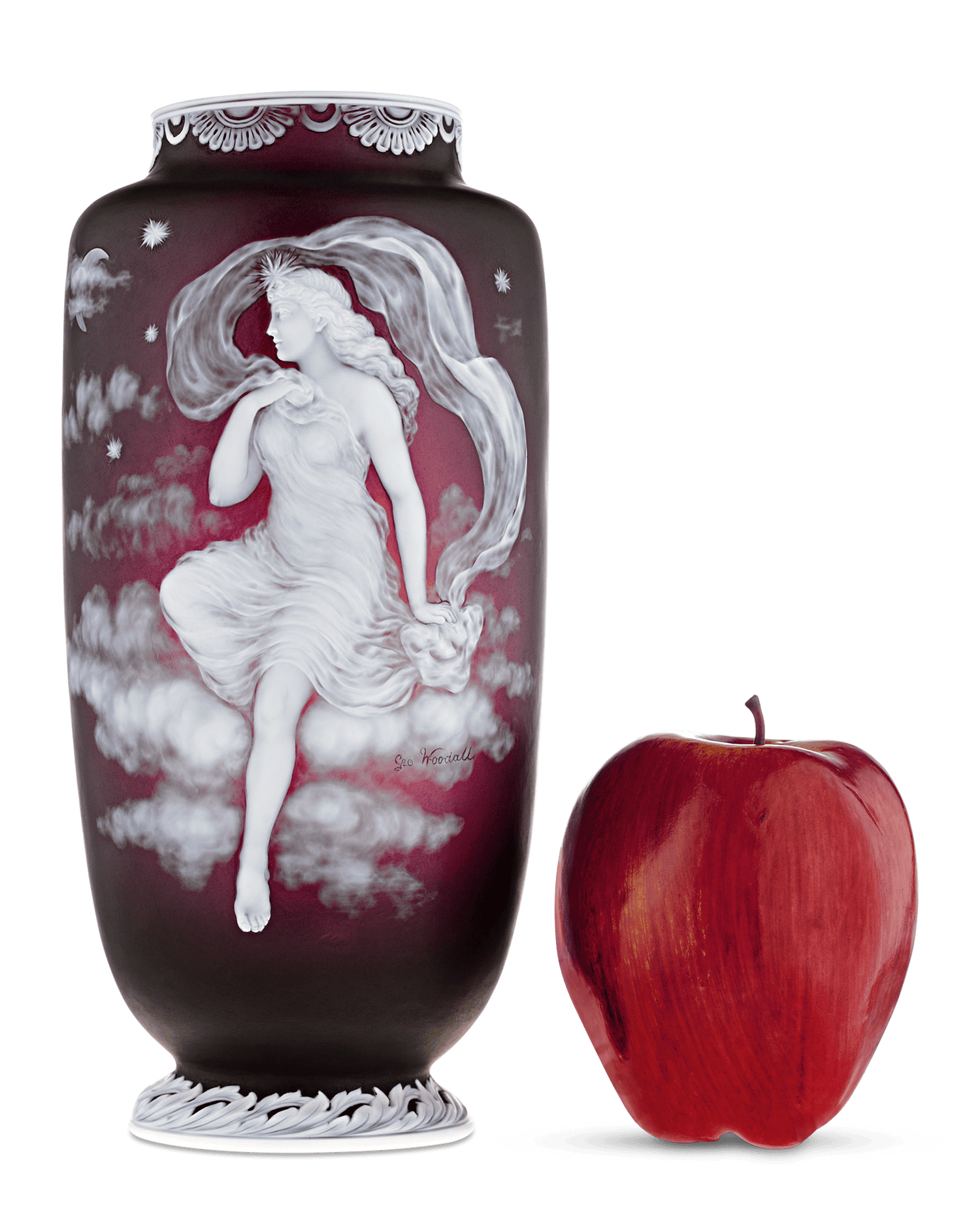 Thomas Webb & Sons Cameo Luna Vase by George Woodall