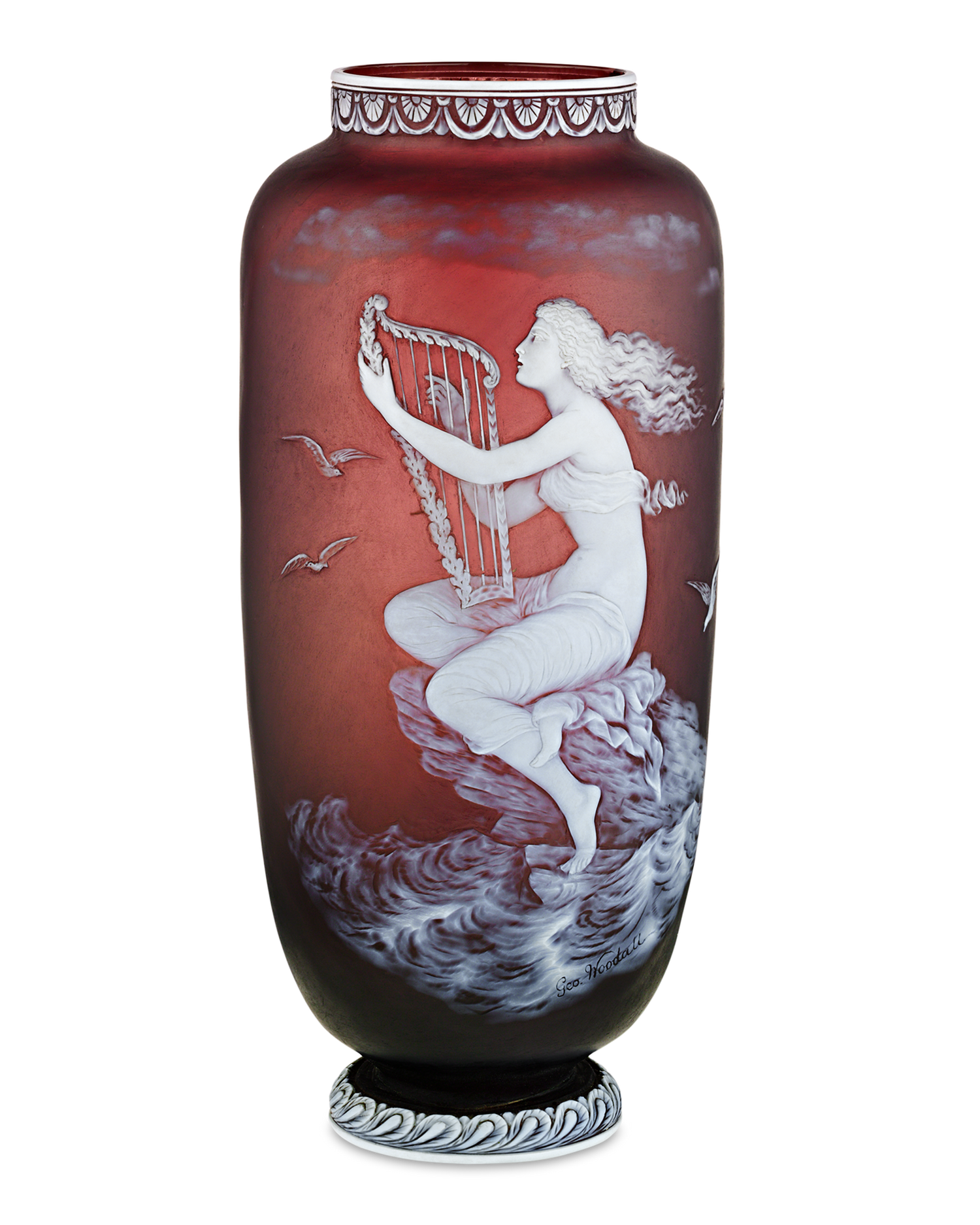 Thomas Webb & Sons Syrena Cameo Vase by George Woodall