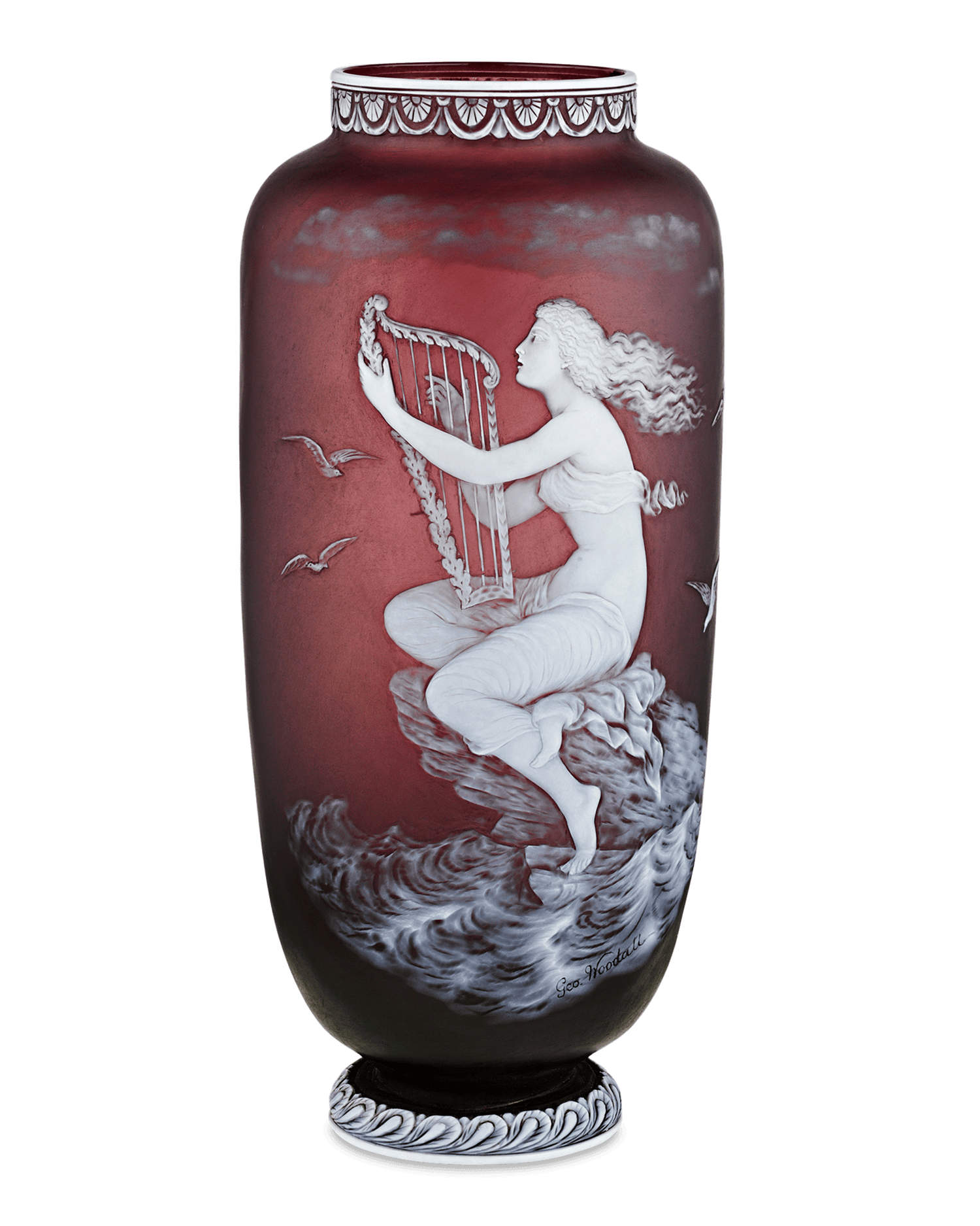 Thomas Webb & Sons Syrena Cameo Vase by George Woodall